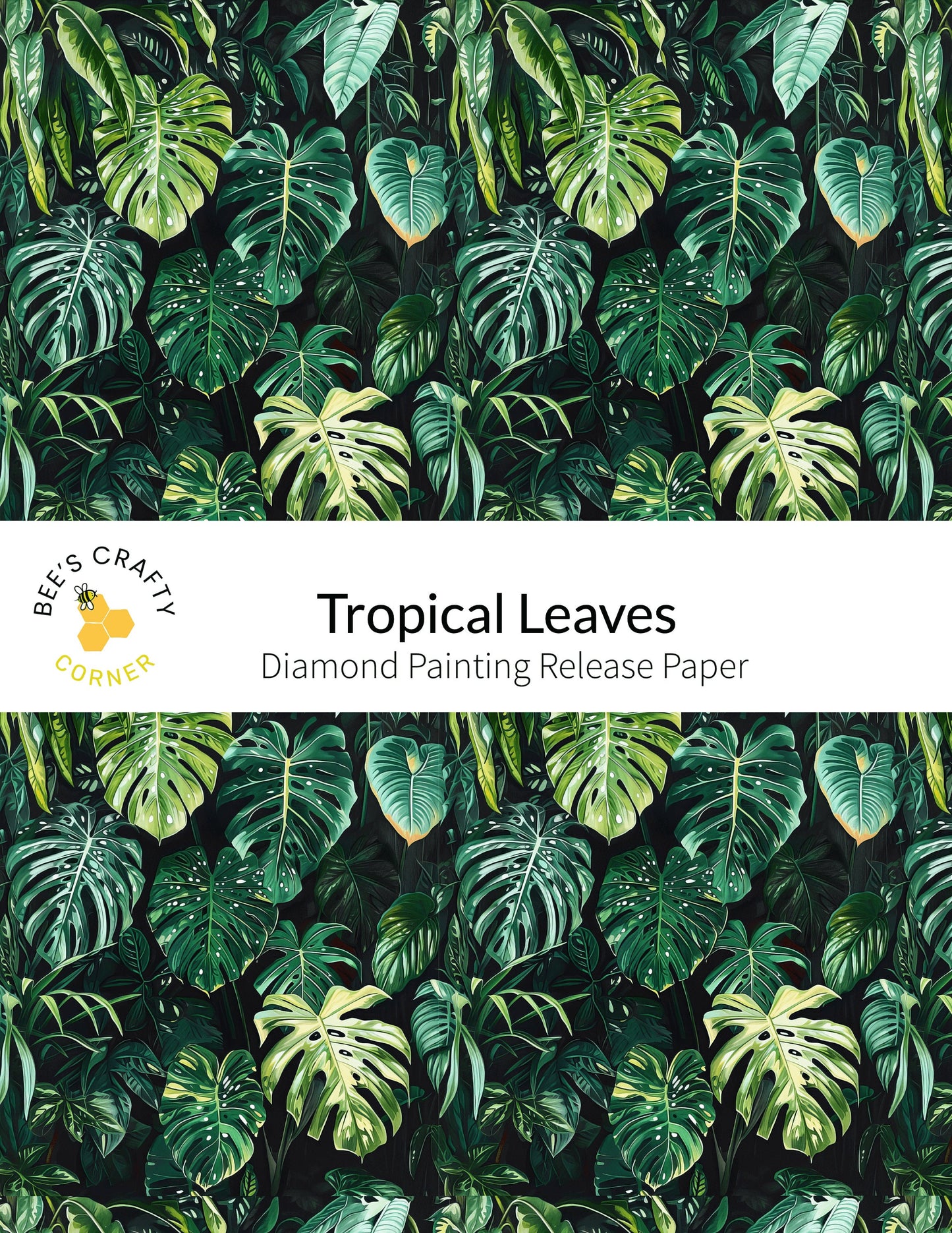 RELEASE PAPER | Tropical Leaves - Reusable Patterned Diamond Painting Release Paper