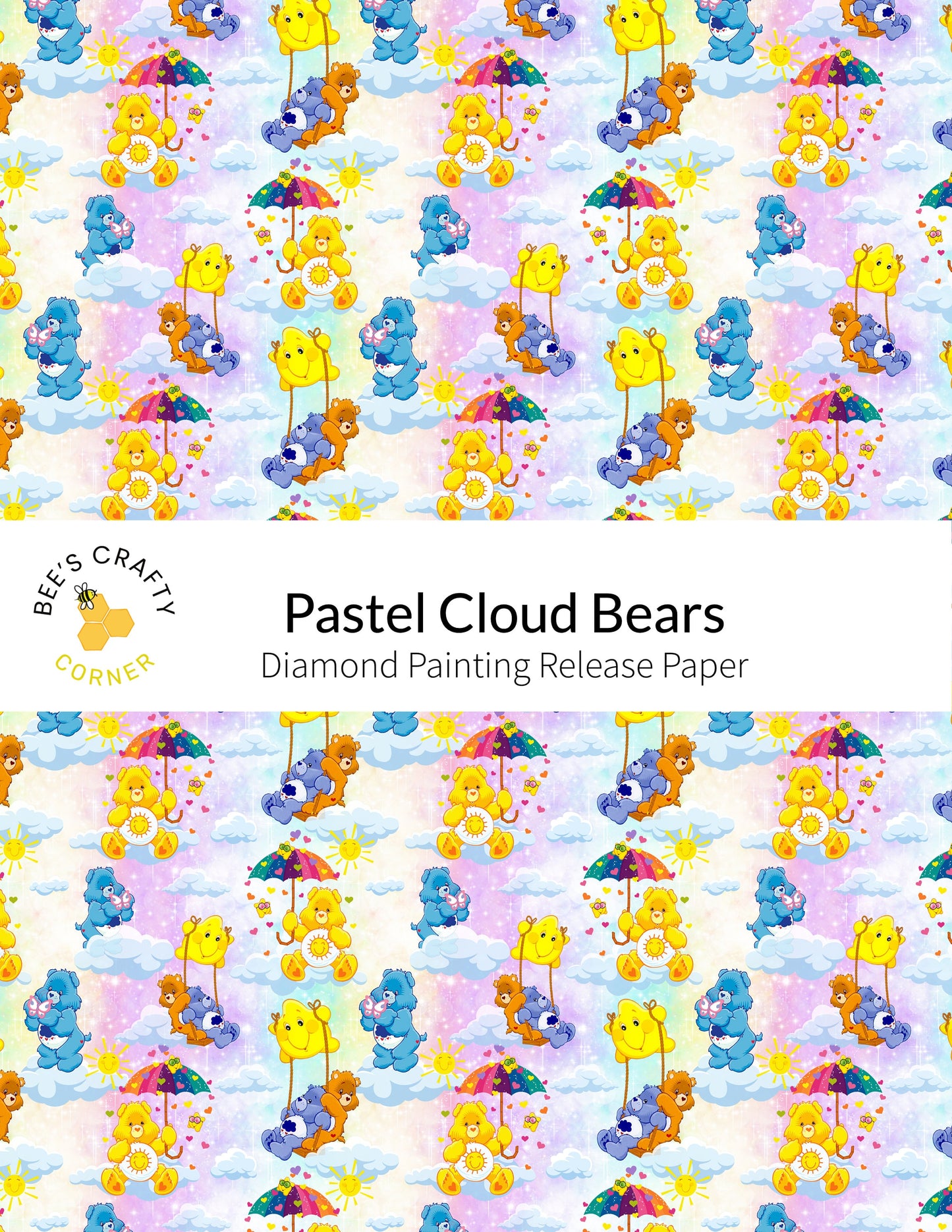 RELEASE PAPER | Pastel Cloud Bears - Reusable Patterned Diamond Painting Release Paper