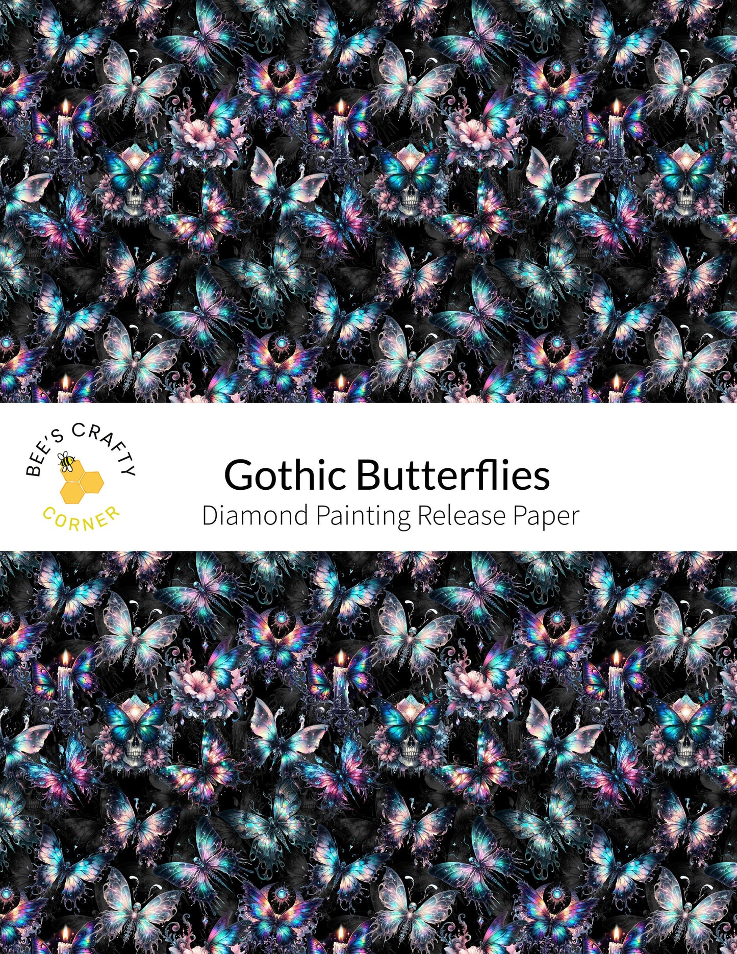RELEASE PAPER | Gothic Butterflies - Reusable Patterned Diamond Painting Release Paper