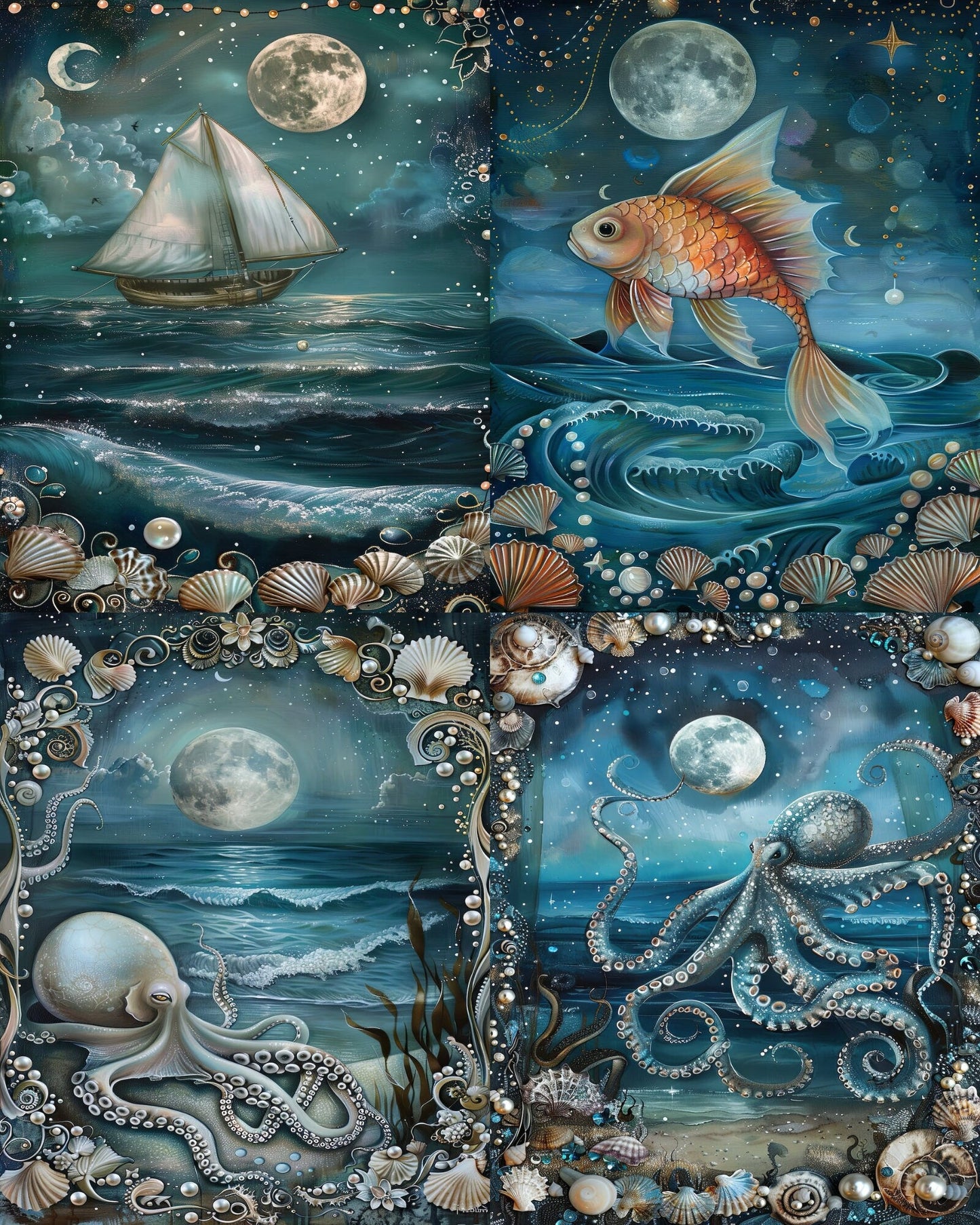 RELEASE PAPER | Moonlit Ocean - Theme Pack Reusable Diamond Painting Release Paper