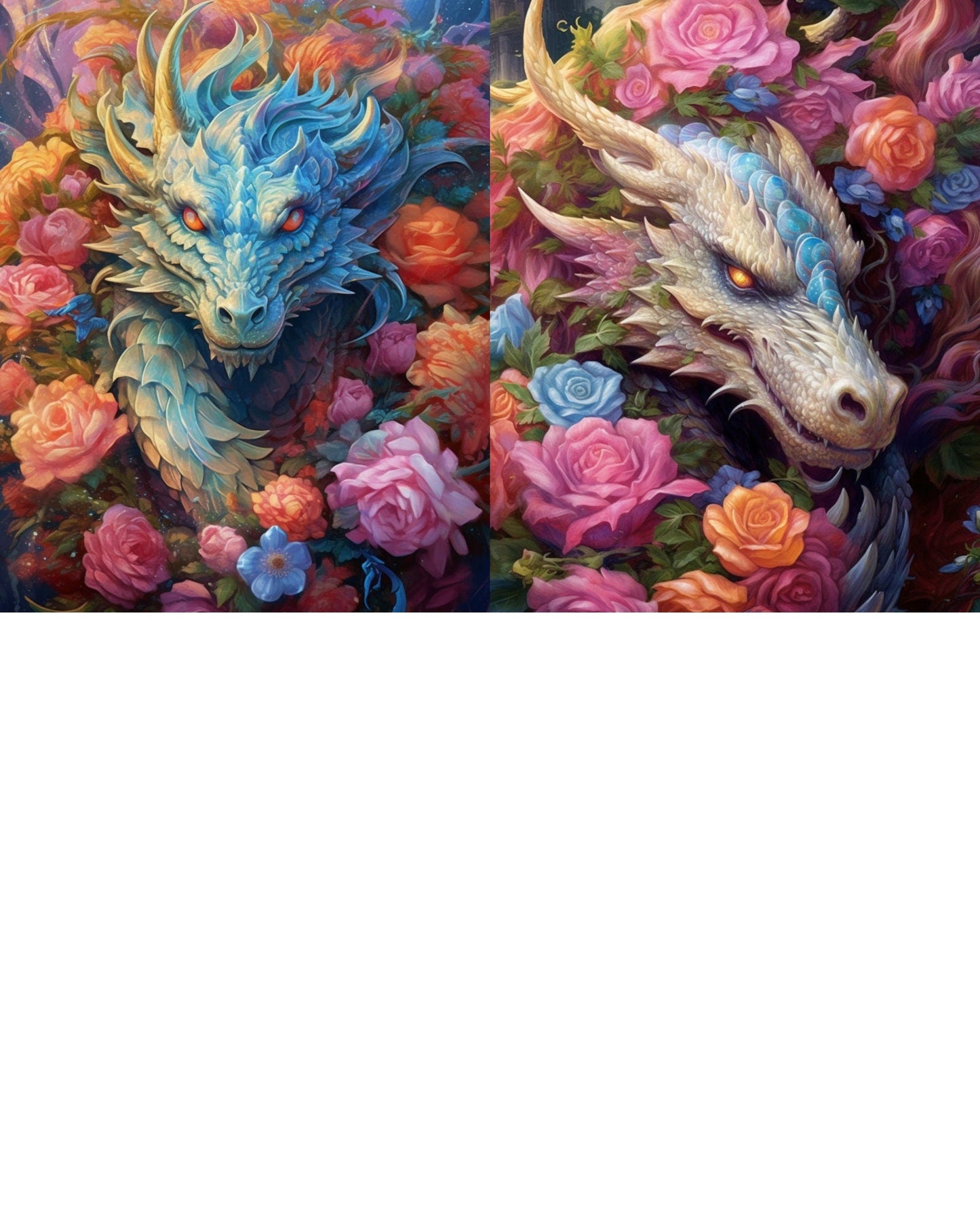 RELEASE PAPER | Floral Dragons - Theme Pack Reusable Diamond Painting Release Paper
