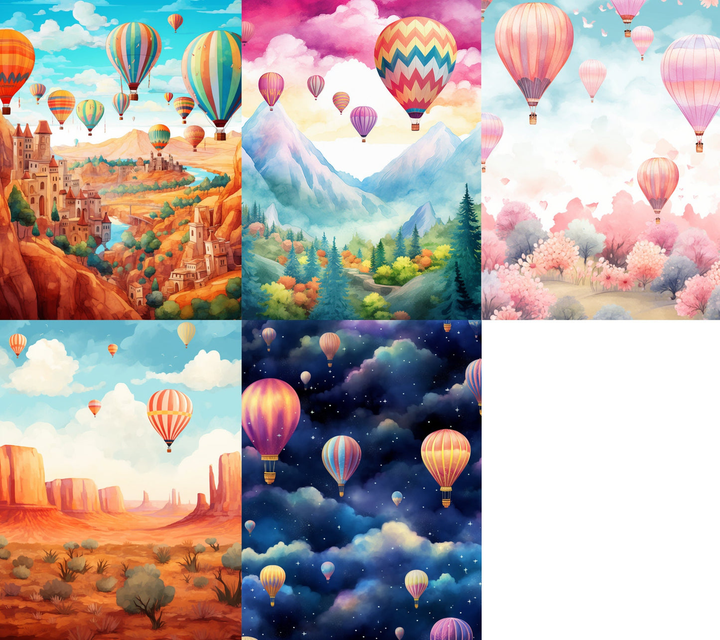 RELEASE PAPER | Balloon Landscapes - Theme Pack Reusable Diamond Painting Release Paper