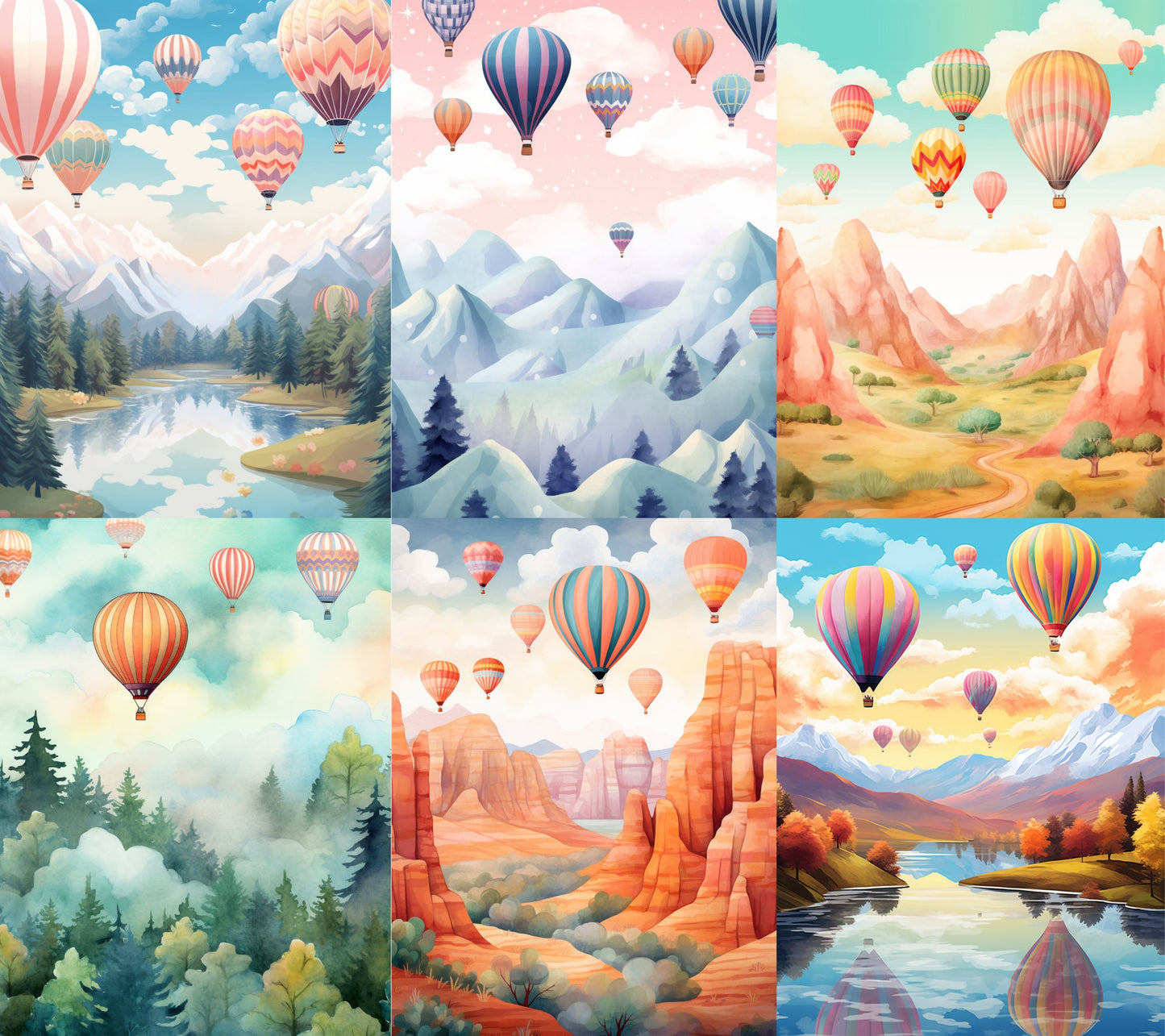 RELEASE PAPER | Balloon Landscapes - Theme Pack Reusable Diamond Painting Release Paper