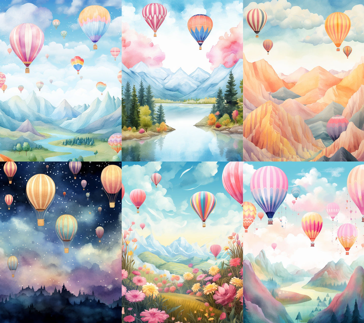 RELEASE PAPER | Balloon Landscapes - Theme Pack Reusable Diamond Painting Release Paper