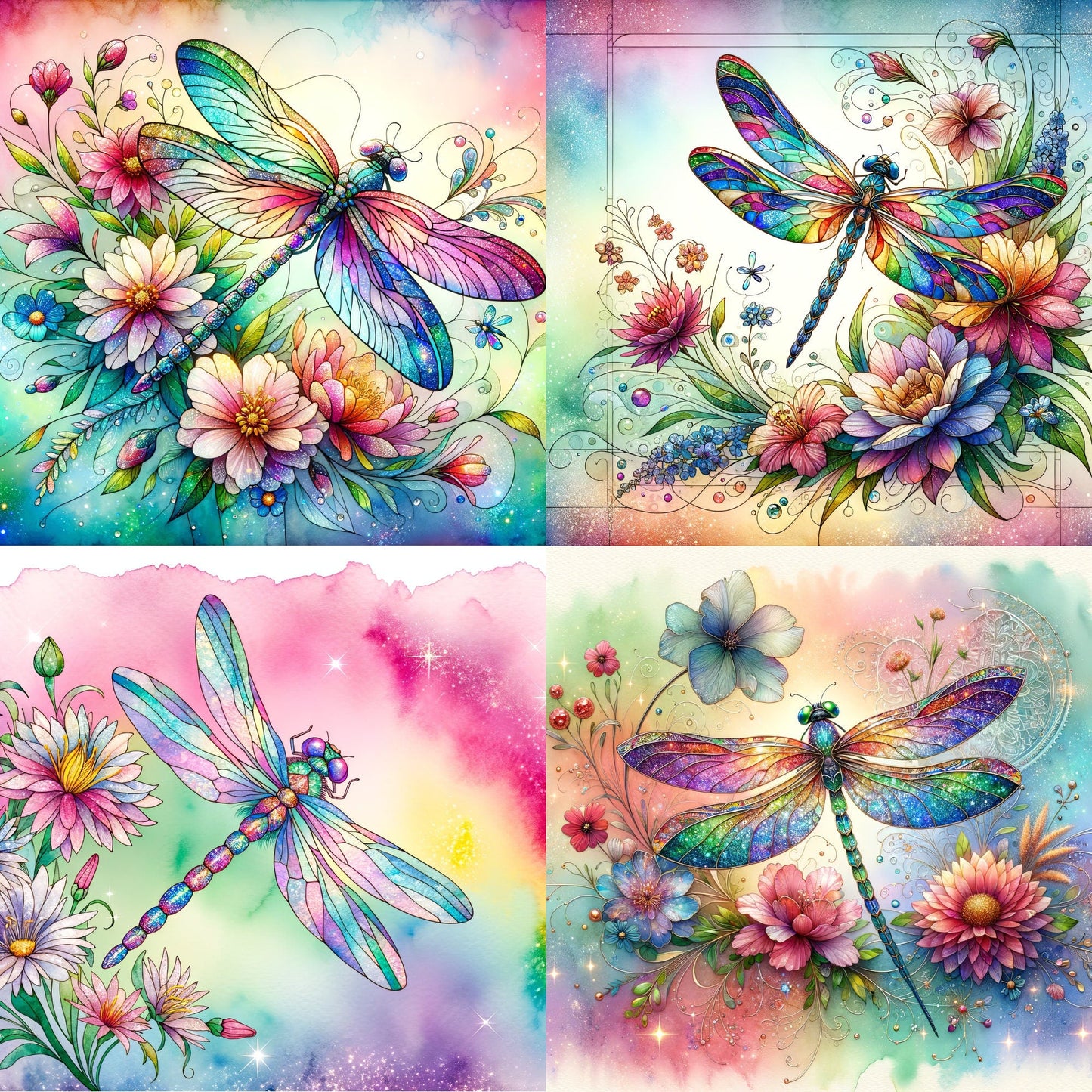 RELEASE PAPER | Stained Glass Dragonfly - Theme Pack Reusable Diamond Painting Release Paper