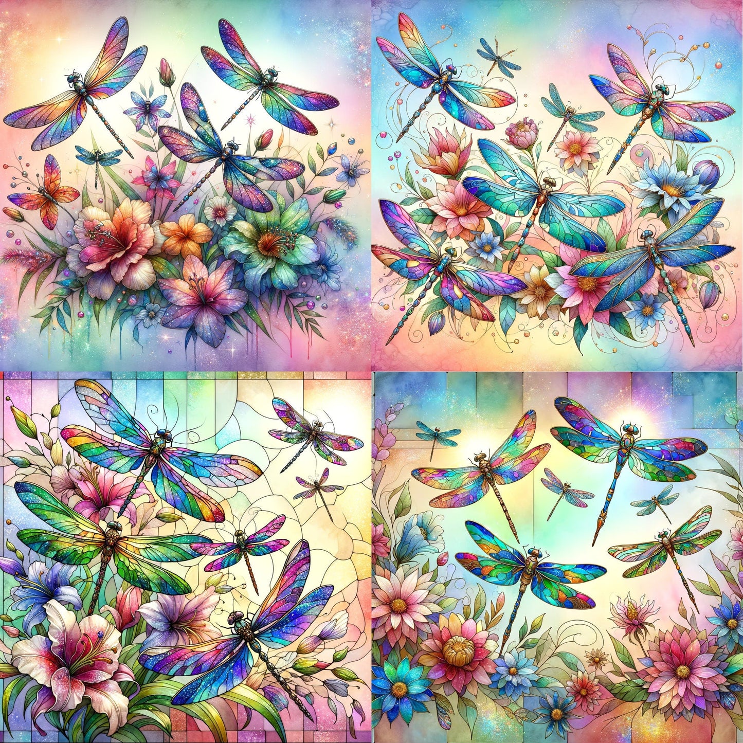 RELEASE PAPER | Stained Glass Dragonfly - Theme Pack Reusable Diamond Painting Release Paper