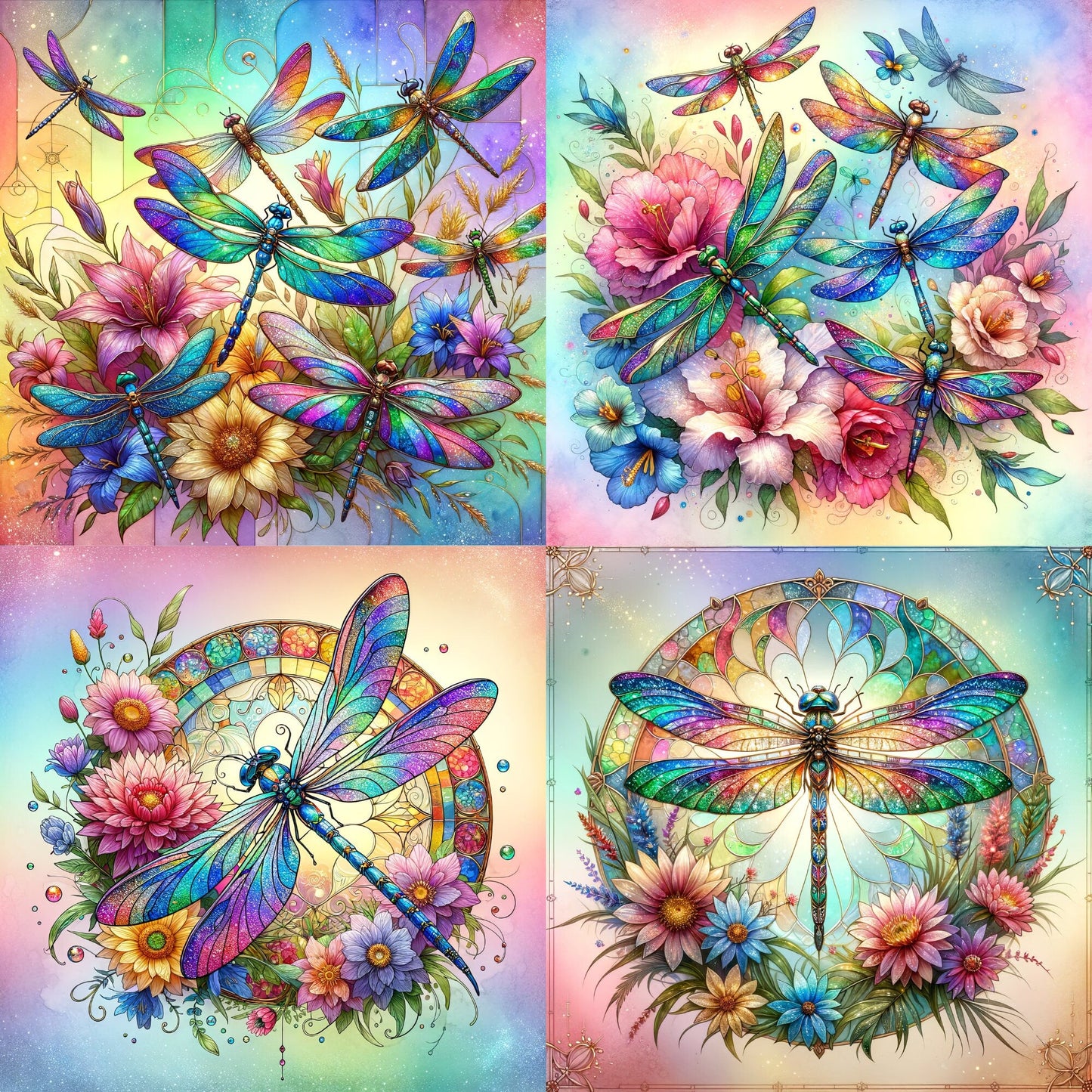 RELEASE PAPER | Stained Glass Dragonfly - Theme Pack Reusable Diamond Painting Release Paper