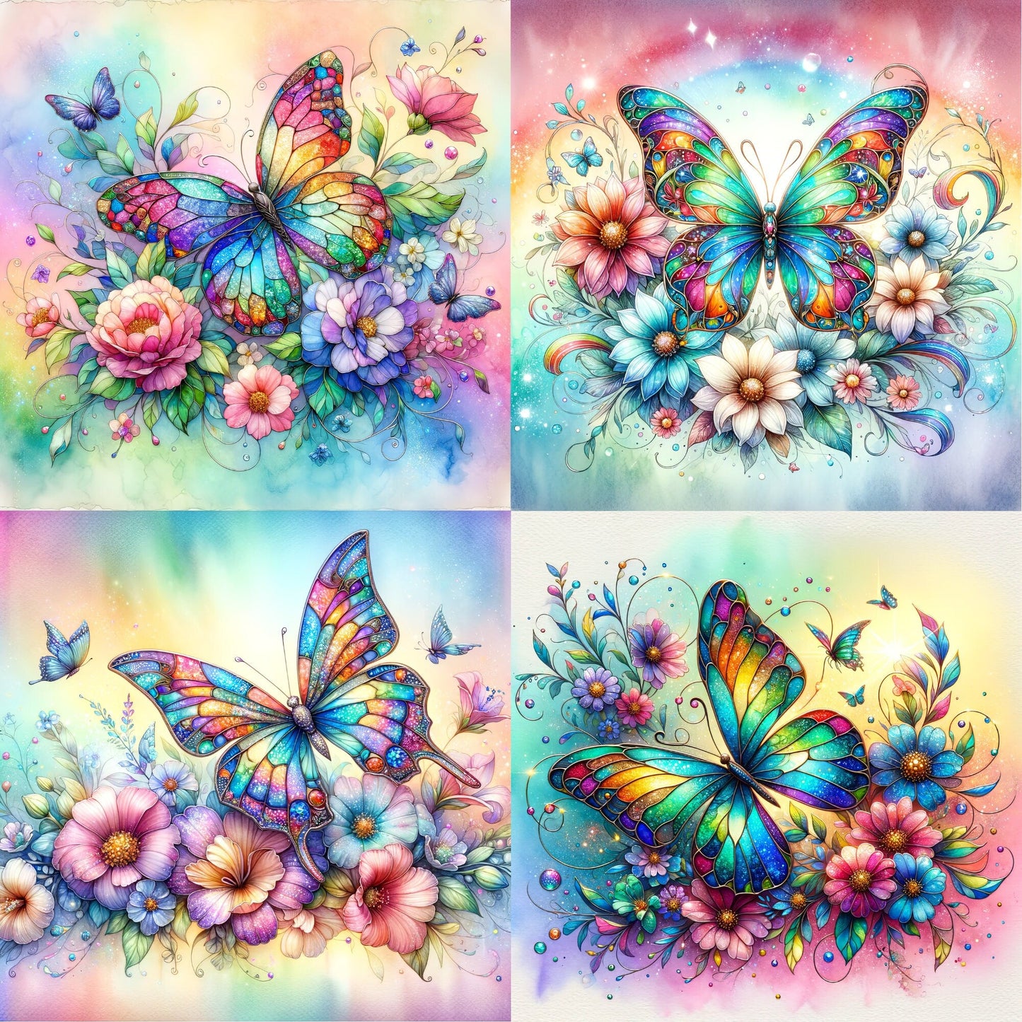 RELEASE PAPER | Stained Glass Butterflies - Theme Pack Reusable Diamond Painting Release Paper
