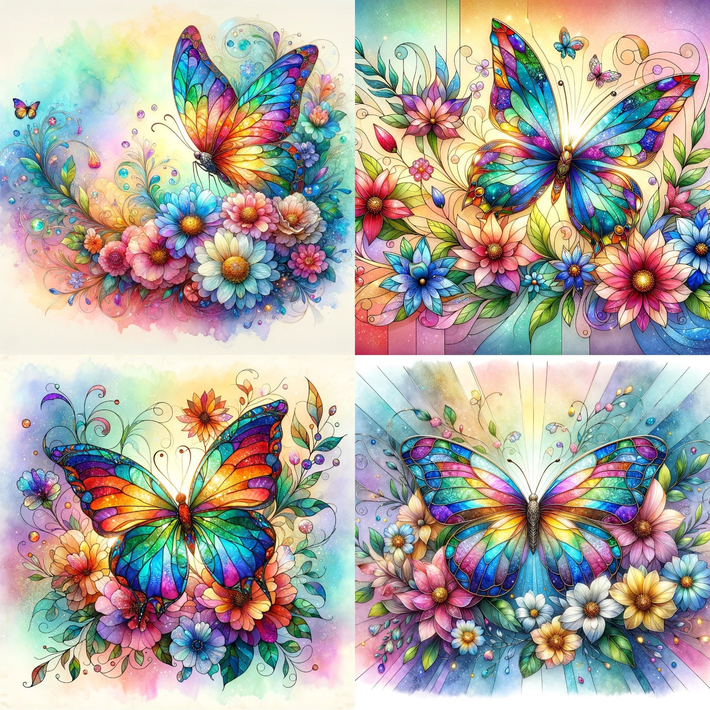 RELEASE PAPER | Stained Glass Butterflies - Theme Pack Reusable Diamond Painting Release Paper