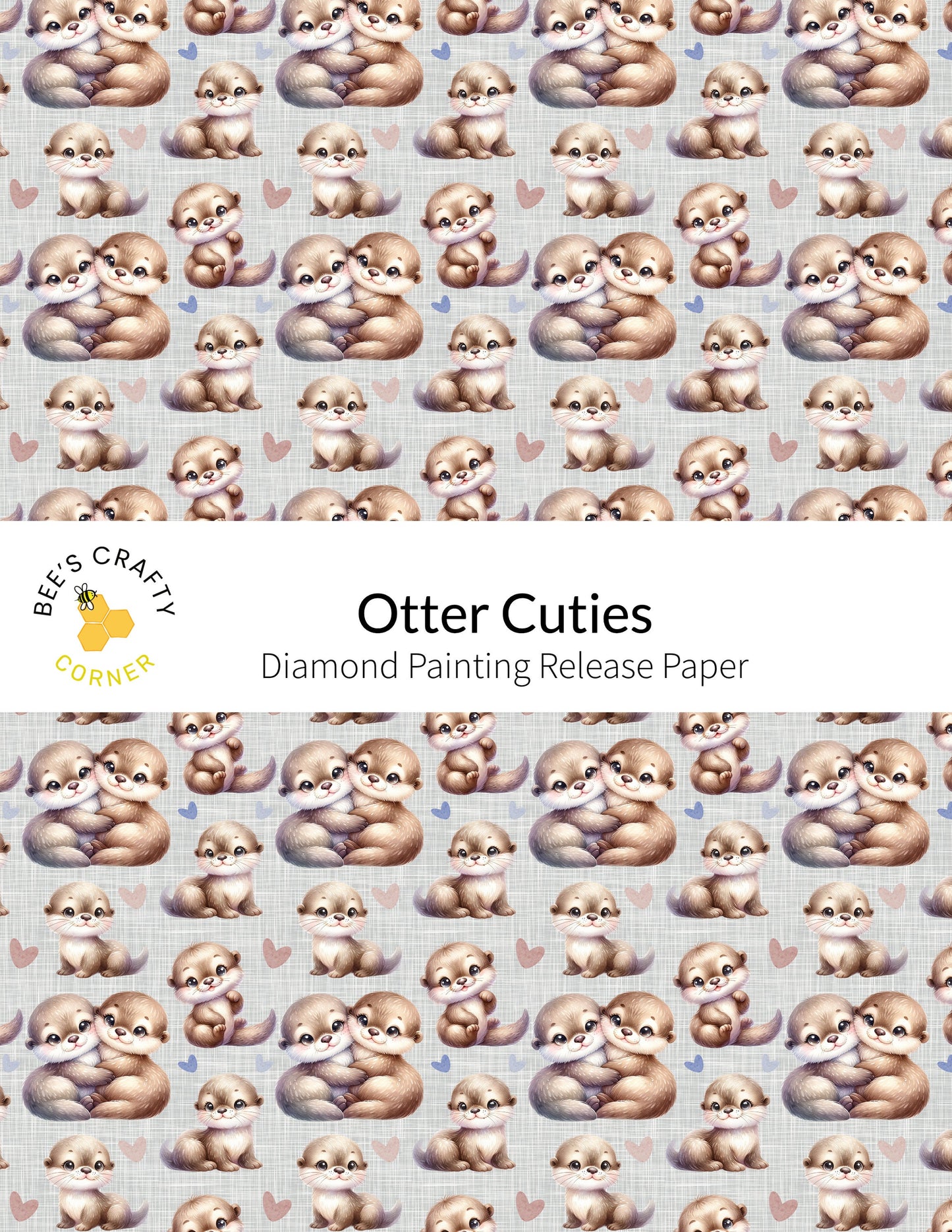 RELEASE PAPER | Otter Cuties - Reusable Patterned Diamond Painting Release Paper