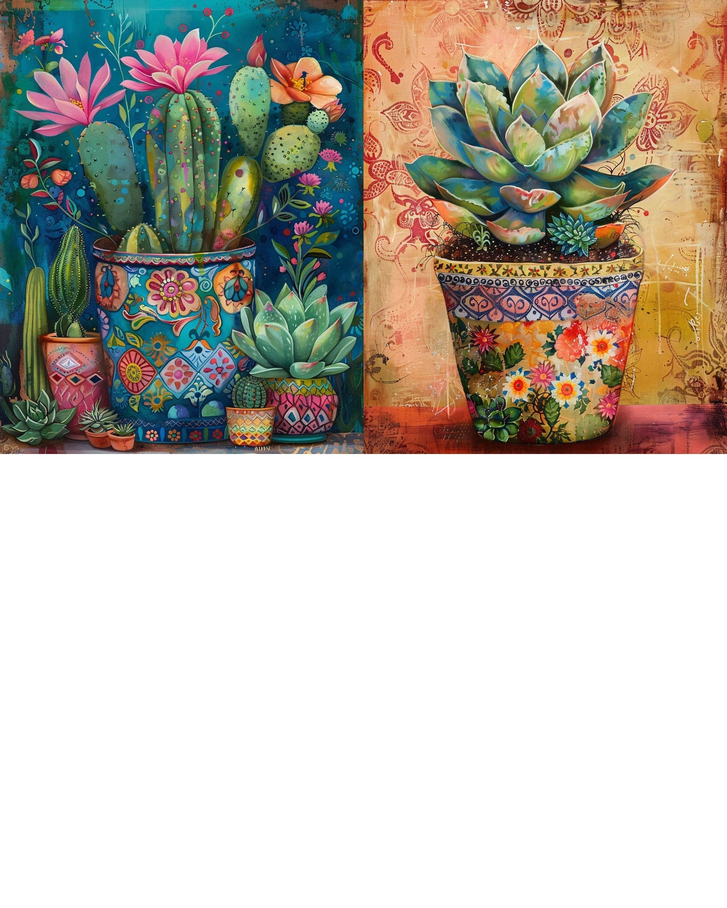 RELEASE PAPER | Succulent Pots - Theme Pack Reusable Diamond Painting Release Paper