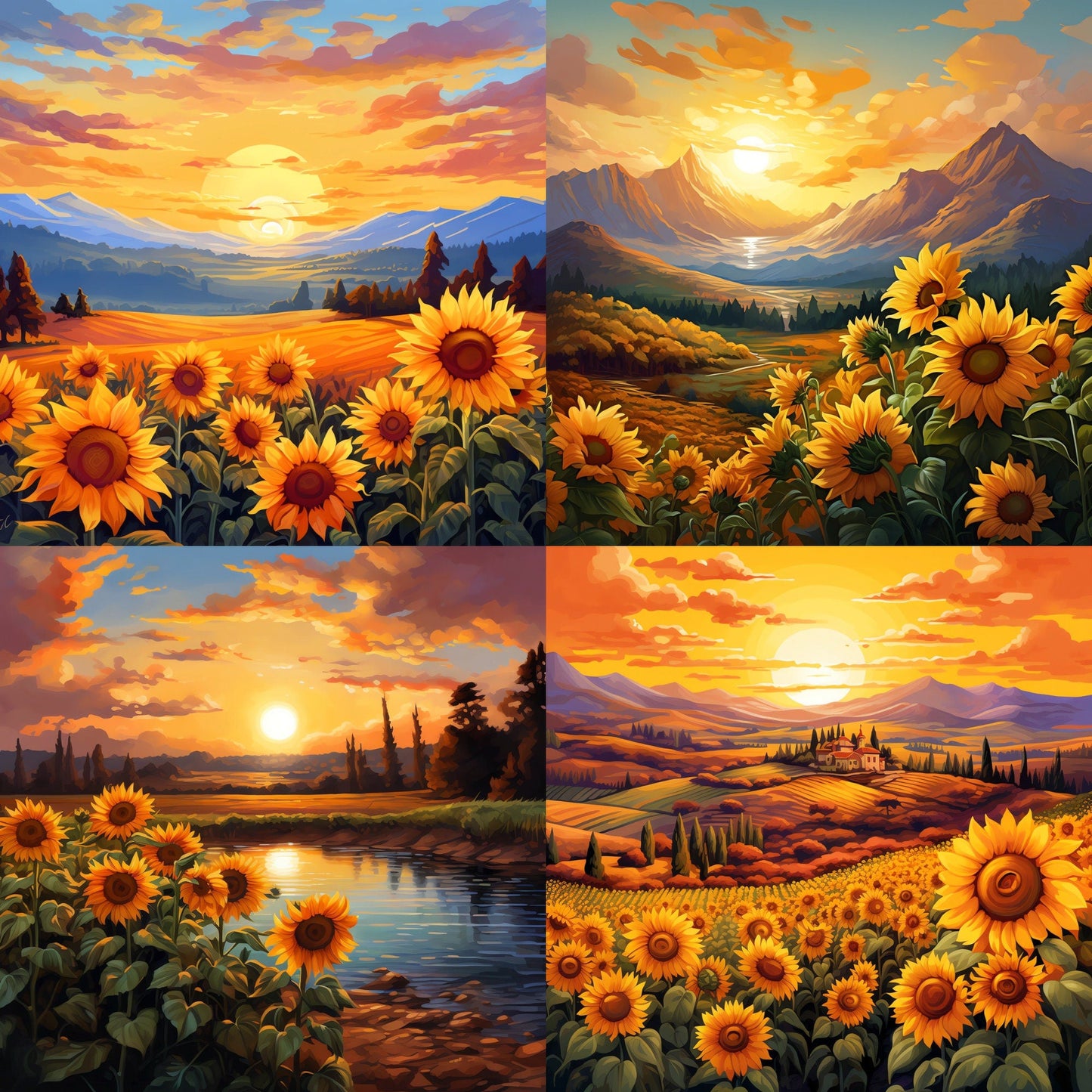 RELEASE PAPER | Sunflower Landscapes - Theme Pack Reusable Diamond Painting Release Paper