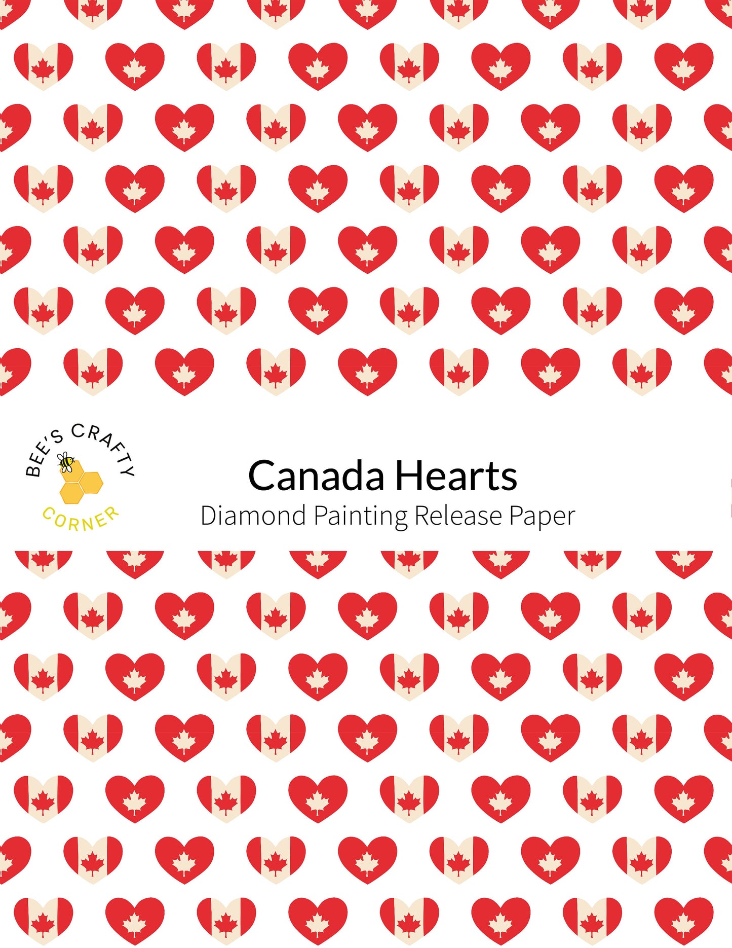RELEASE PAPER | Canada Hearts - Reusable Patterned Diamond Painting Release Paper