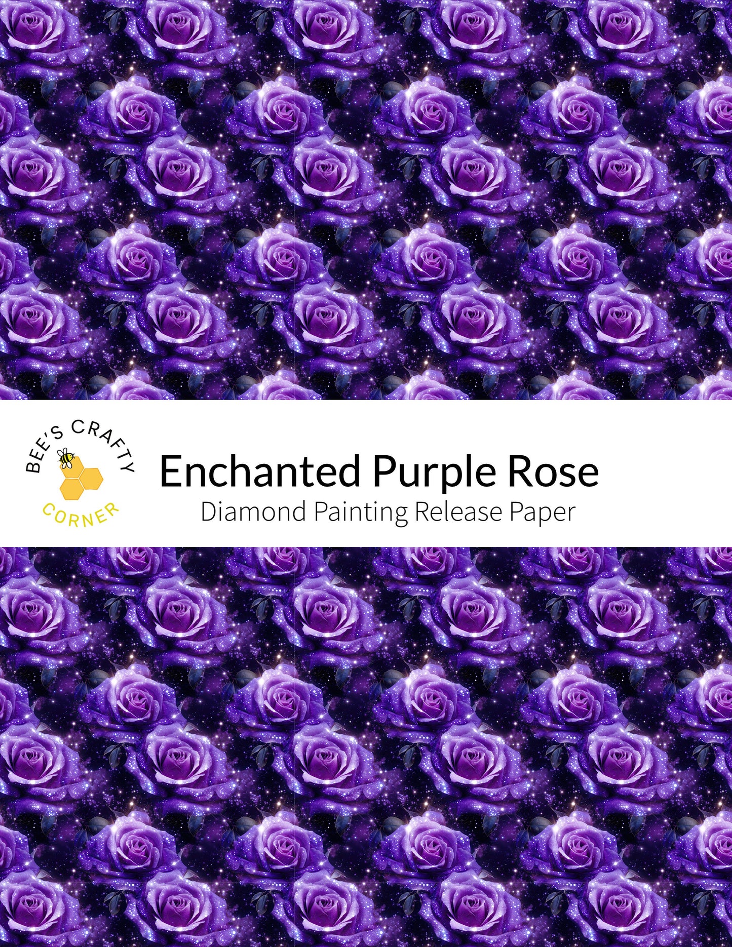 RELEASE PAPER | Enchanted Purple Rose - Reusable Patterned Diamond Painting Release Paper