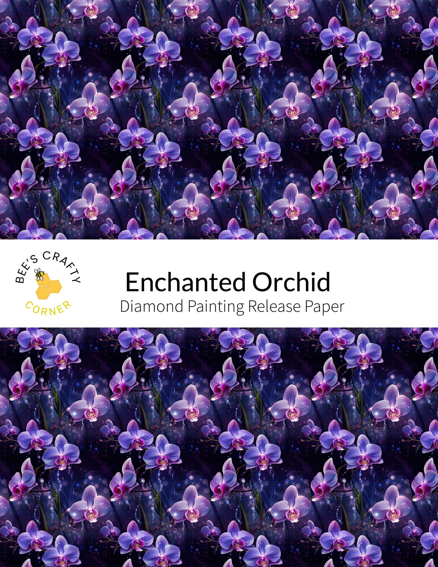 RELEASE PAPER | Enchanted Orchid - Reusable Patterned Diamond Painting Release Paper