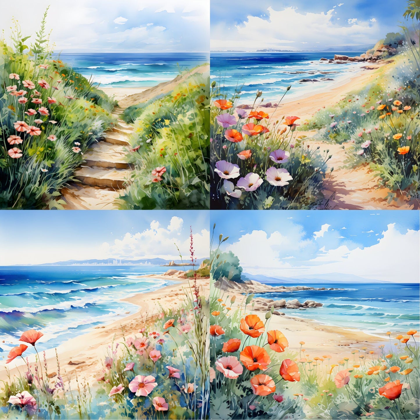 RELEASE PAPER | Floral Beaches - Theme Pack Reusable Diamond Painting Release Paper