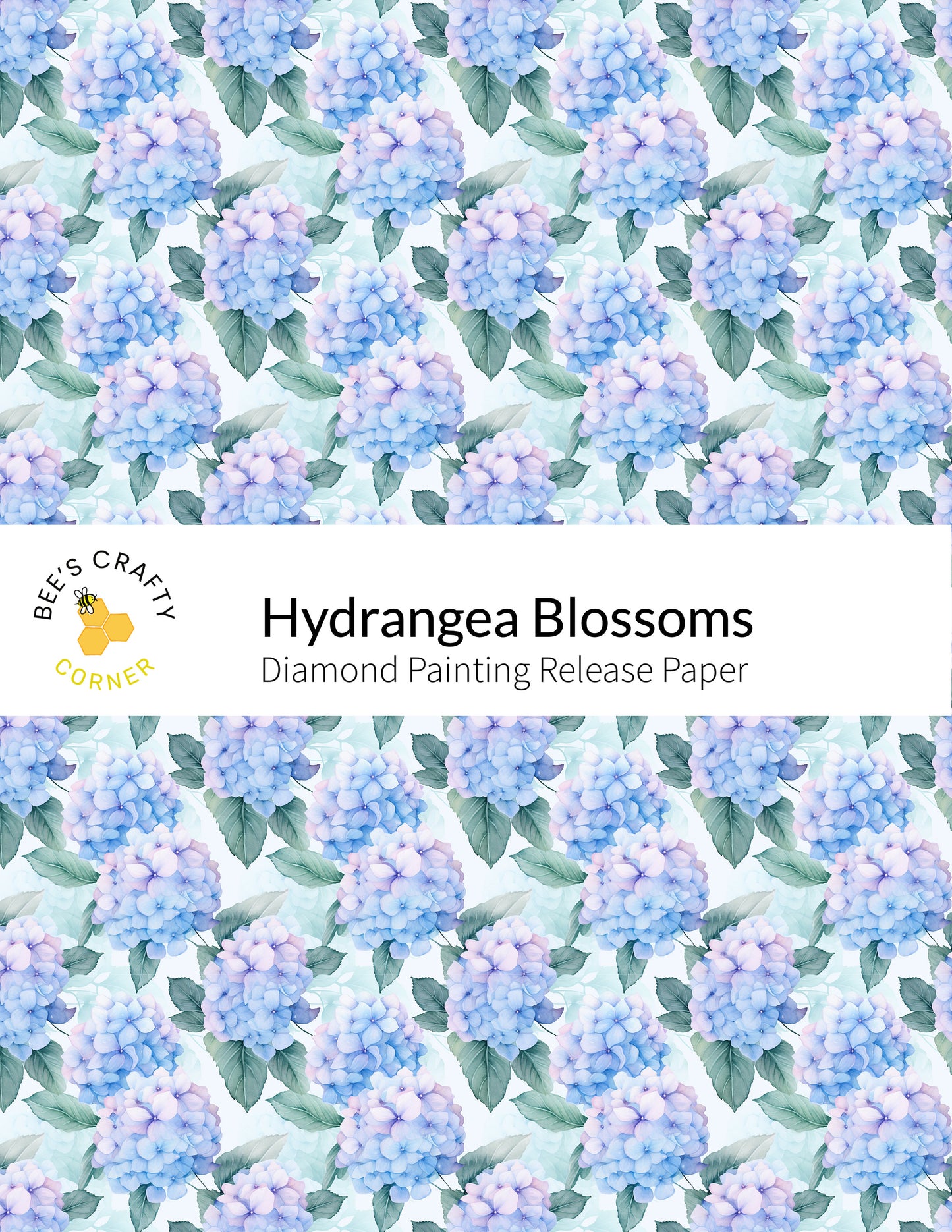 RELEASE PAPER | Hydrangea Blossoms - Reusable Patterned Diamond Painting Release Paper