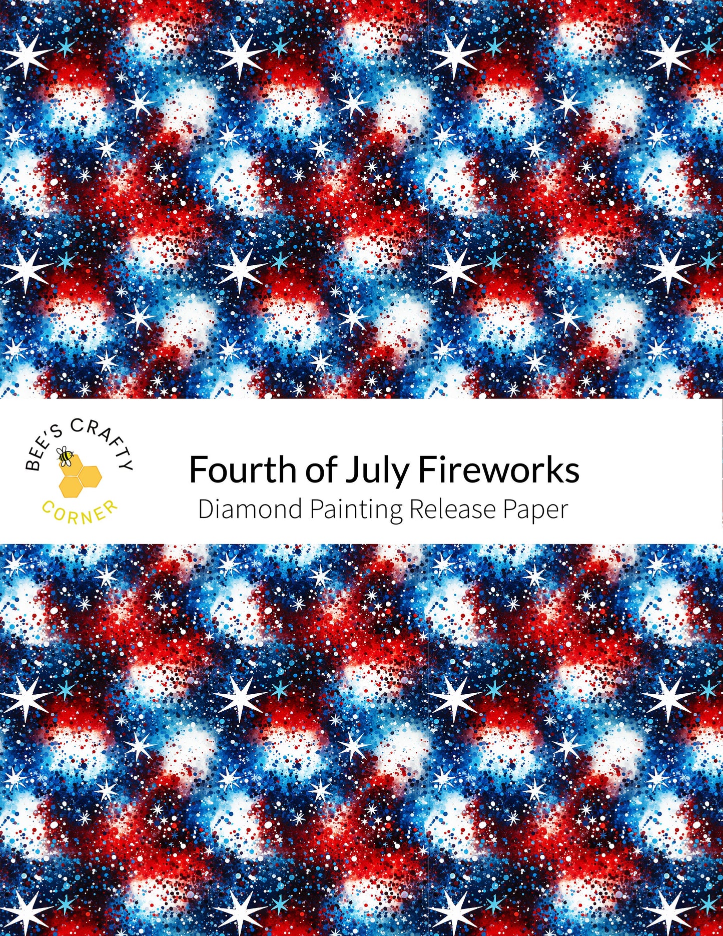 RELEASE PAPER | Fourth of July Fireworks - Reusable Patterned Diamond Painting Release Paper