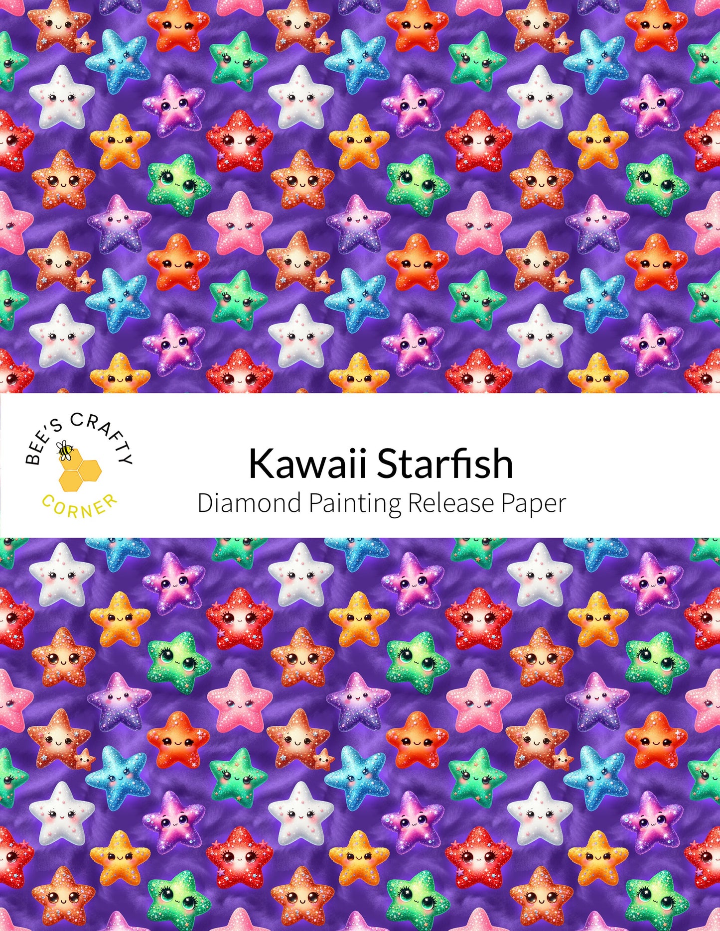 RELEASE PAPER | Kawaii Starfish - Reusable Patterned Diamond Painting Release Paper
