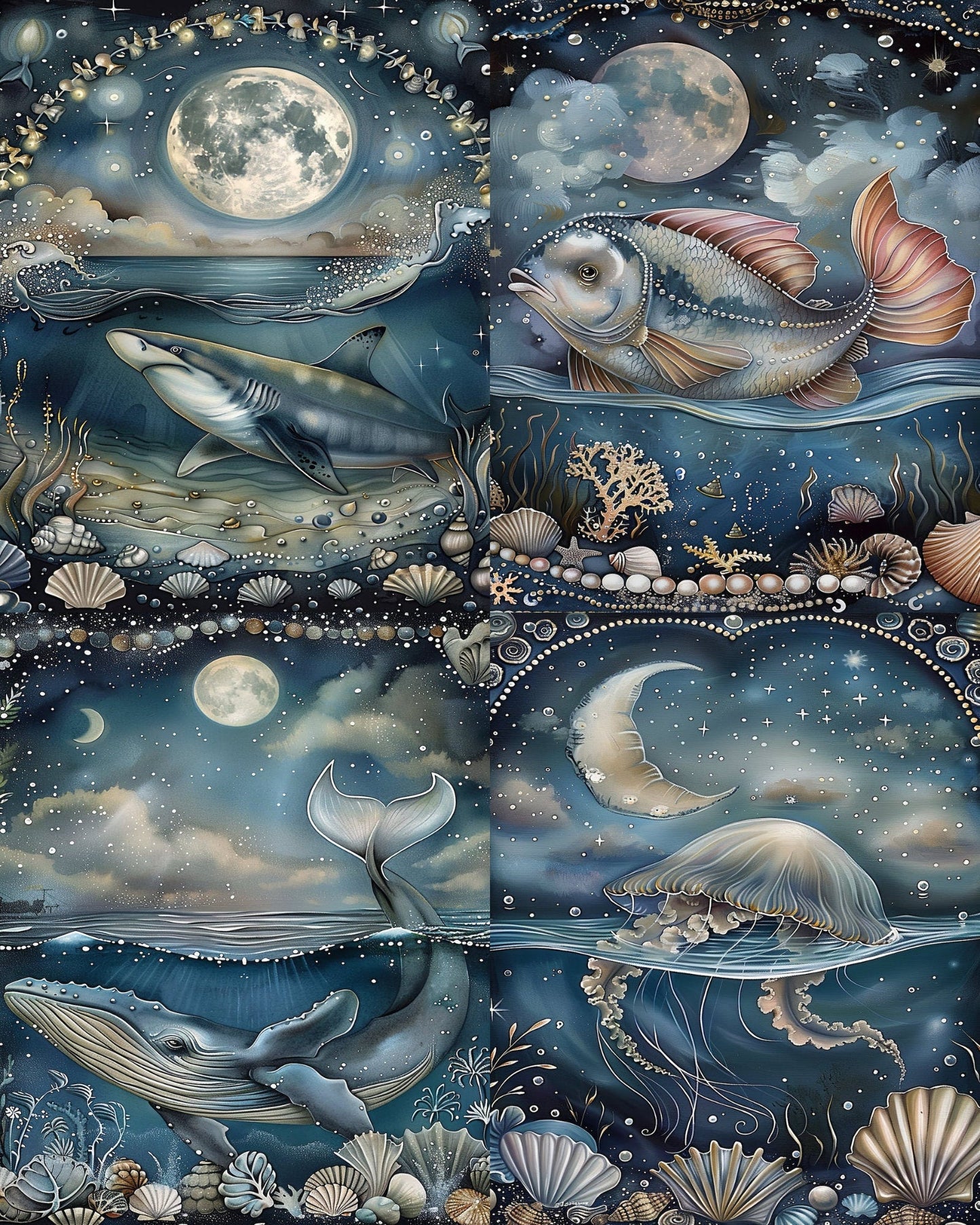 RELEASE PAPER | Moonlit Ocean - Theme Pack Reusable Diamond Painting Release Paper