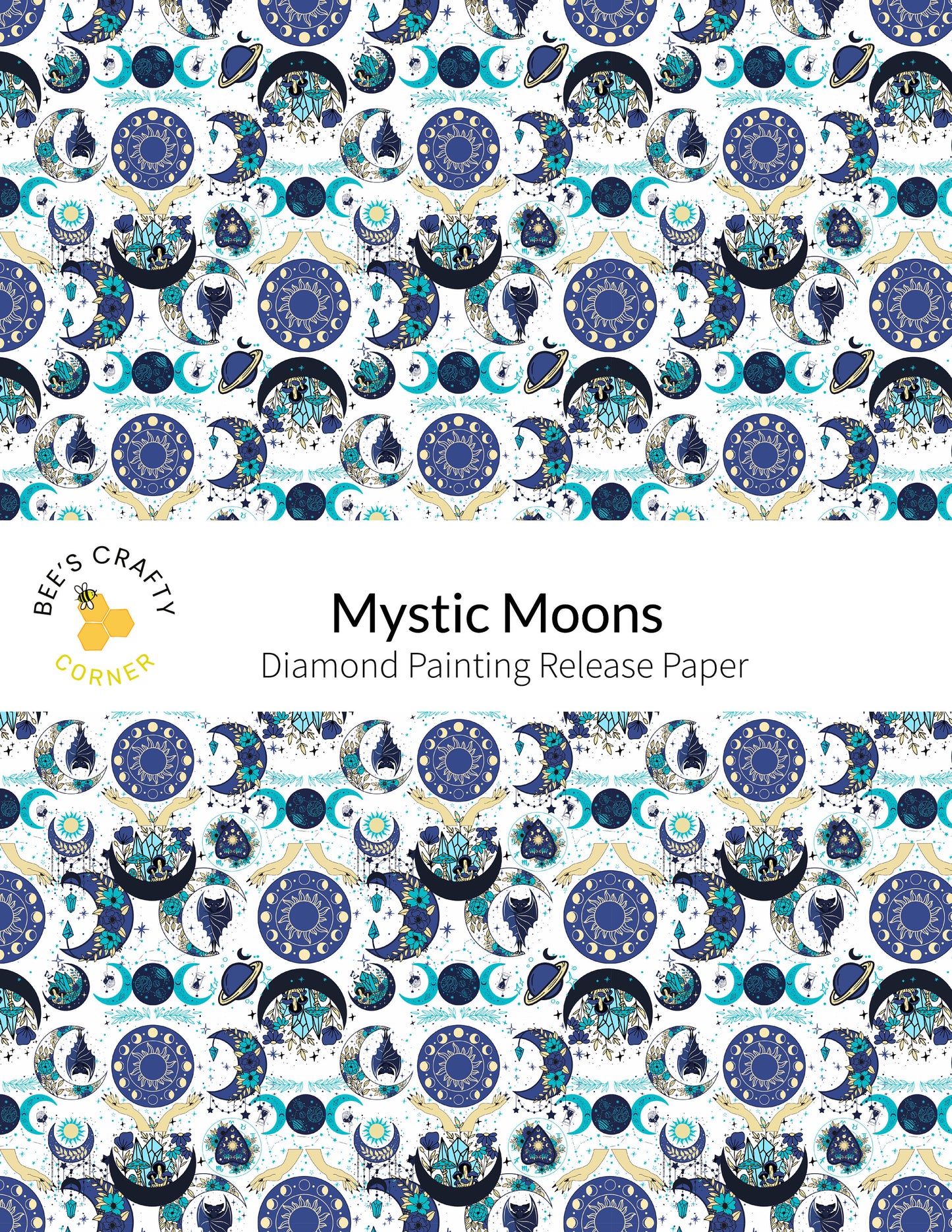 RELEASE PAPER | Mystic Moons - Reusable Patterned Diamond Painting Release Paper