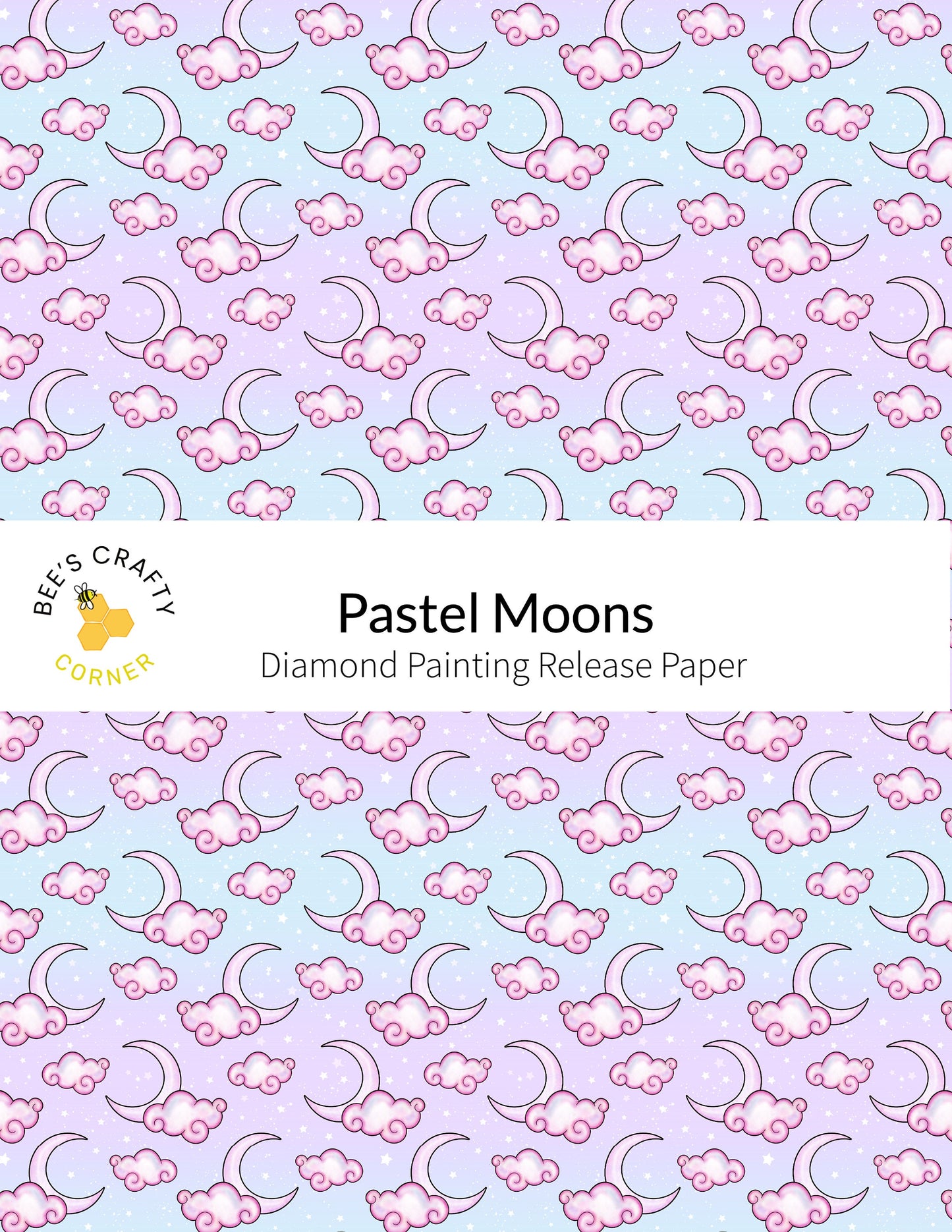 RELEASE PAPER | Pastel Moons - Reusable Patterned Diamond Painting Release Paper