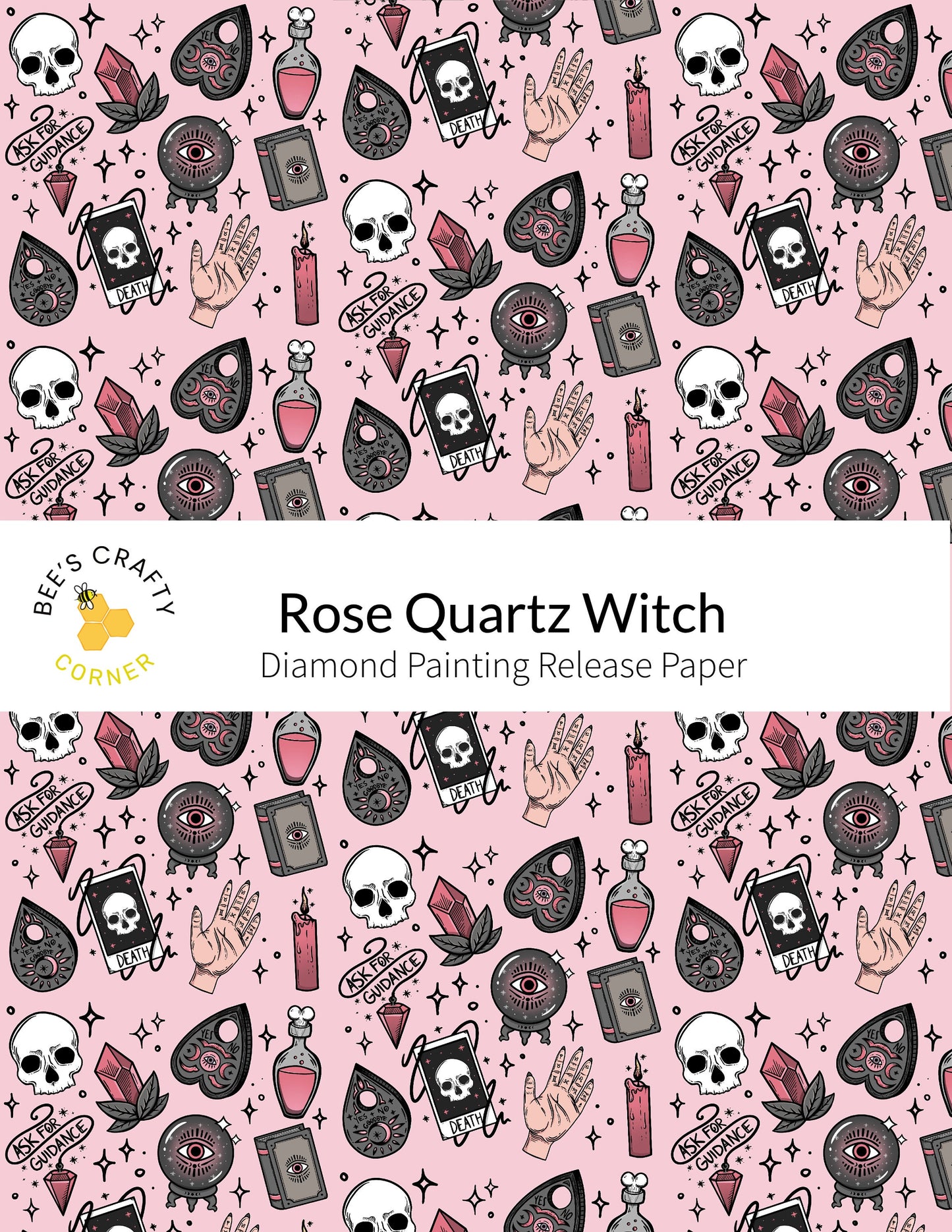 RELEASE PAPER | Rose Quartz Witch - Reusable Patterned Diamond Painting Release Paper