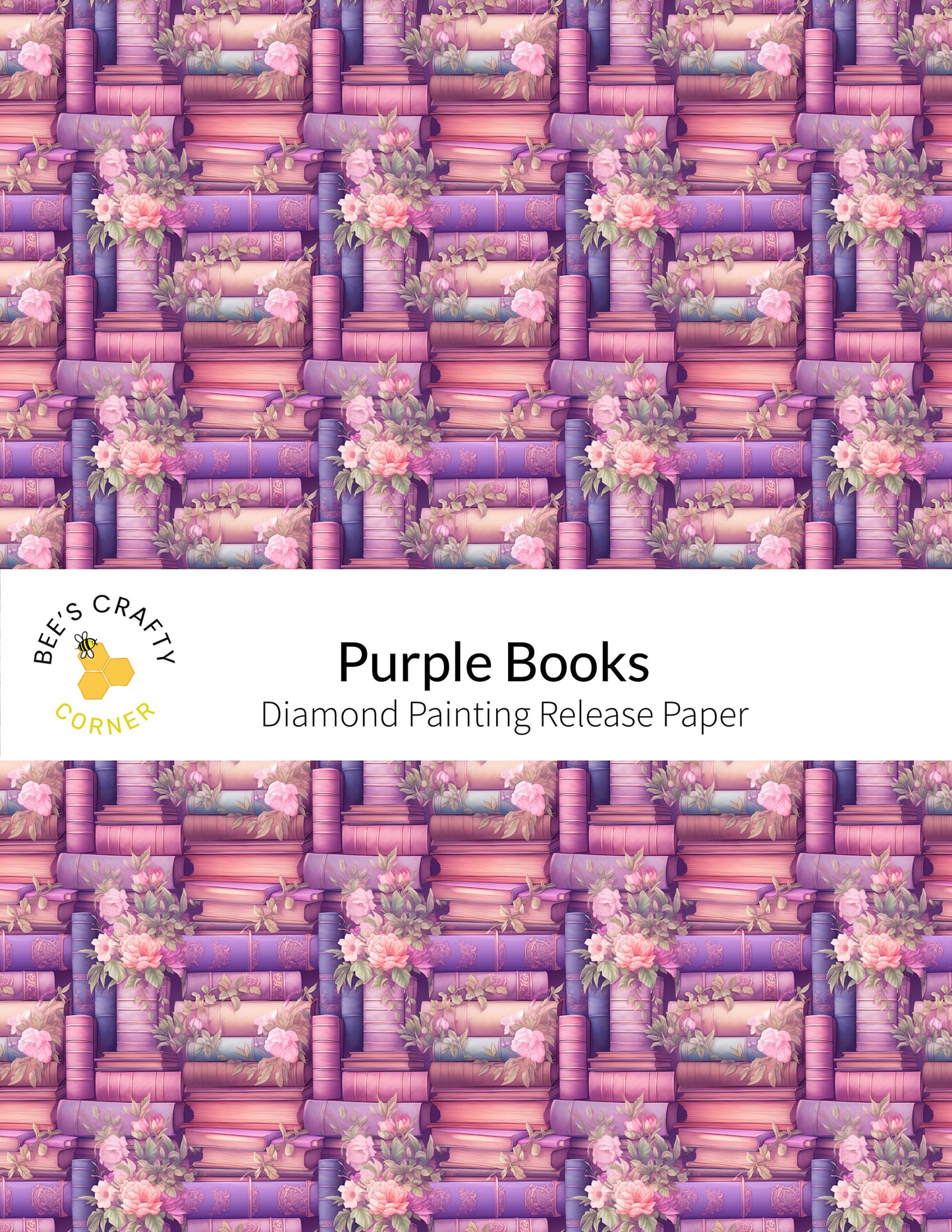 RELEASE PAPER | Purple Books - Reusable Patterned Diamond Painting Release Paper