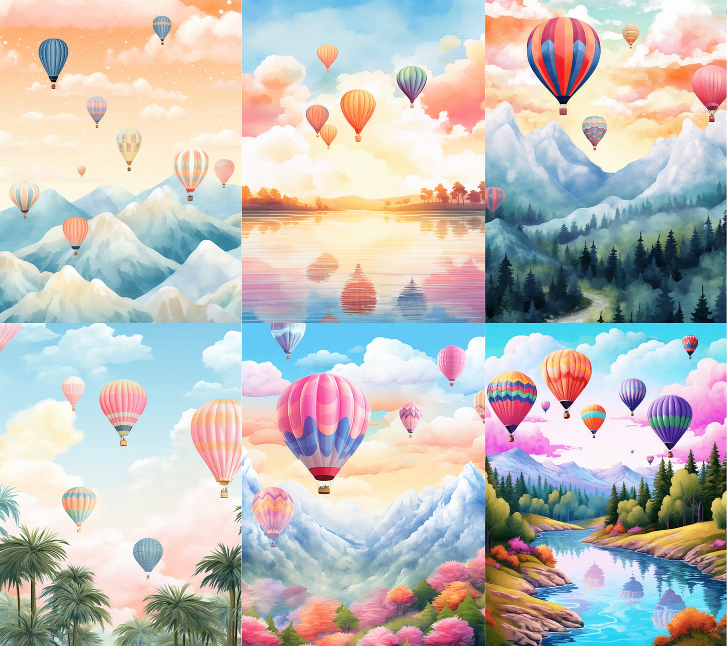 RELEASE PAPER | Balloon Landscapes - Theme Pack Reusable Diamond Painting Release Paper