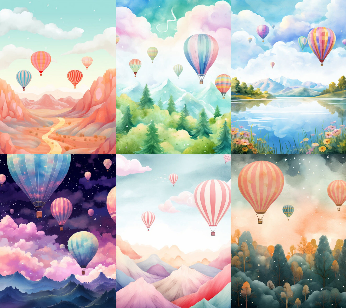 RELEASE PAPER | Balloon Landscapes - Theme Pack Reusable Diamond Painting Release Paper