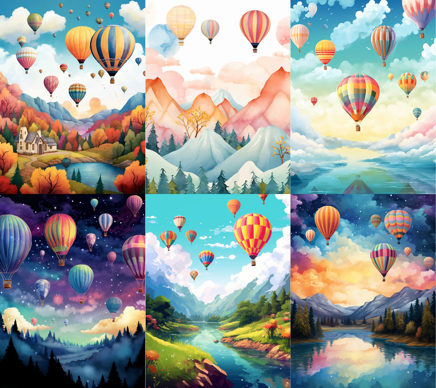 RELEASE PAPER | Balloon Landscapes - Theme Pack Reusable Diamond Painting Release Paper
