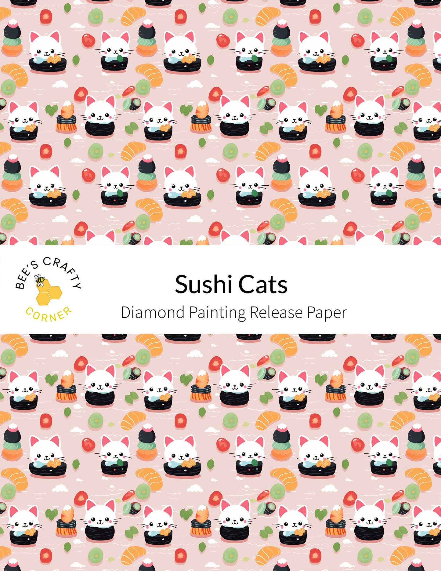 RELEASE PAPER | Sushi Cats - Reusable Patterned Diamond Painting Release Paper