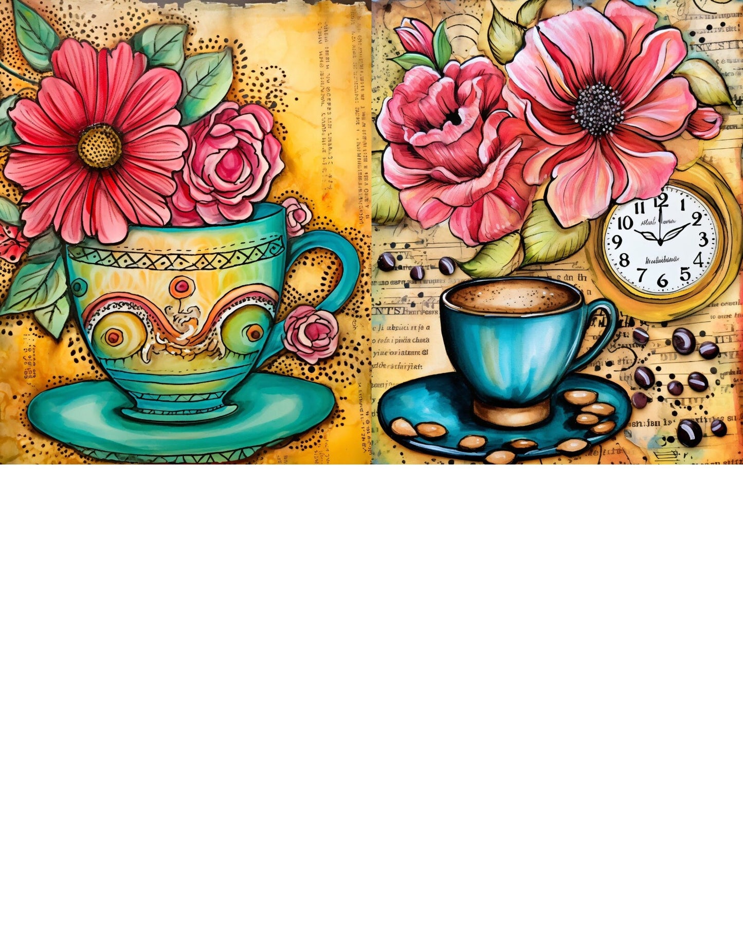 RELEASE PAPER | Colourful Coffee - Theme Pack Reusable Diamond Painting Release Paper