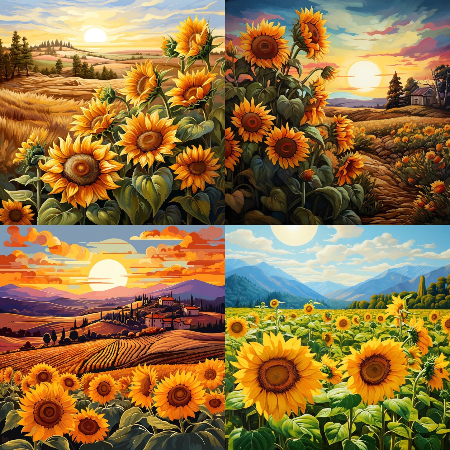 RELEASE PAPER | Sunflower Landscapes - Theme Pack Reusable Diamond Painting Release Paper