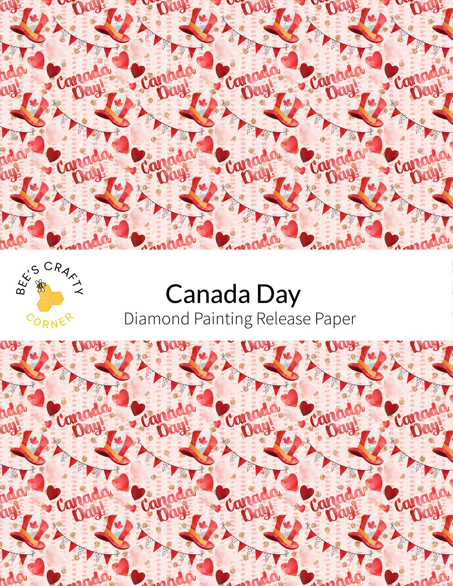 RELEASE PAPER | Canada Day - Reusable Patterned Diamond Painting Release Paper