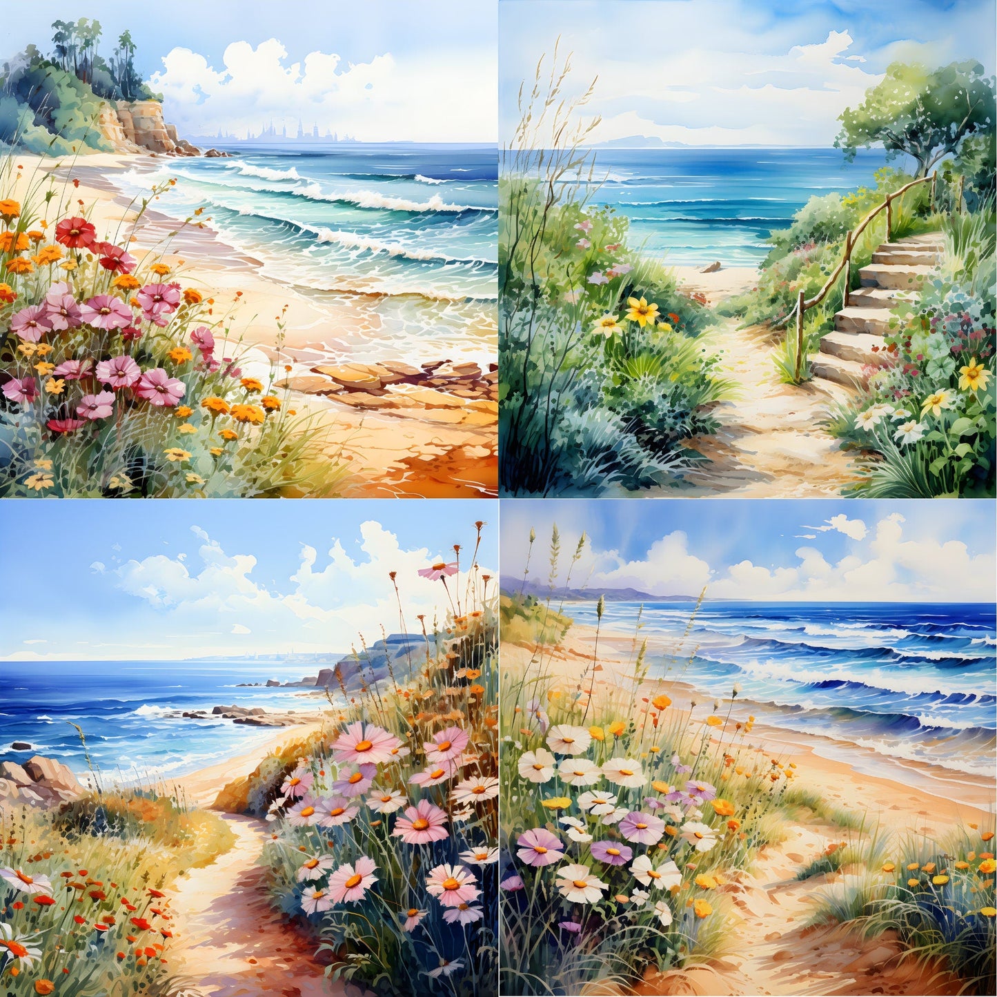 RELEASE PAPER | Floral Beaches - Theme Pack Reusable Diamond Painting Release Paper