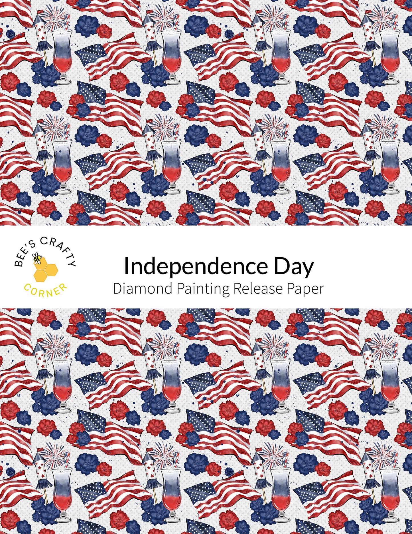 RELEASE PAPER | Independence Day - Reusable Patterned Diamond Painting Release Paper