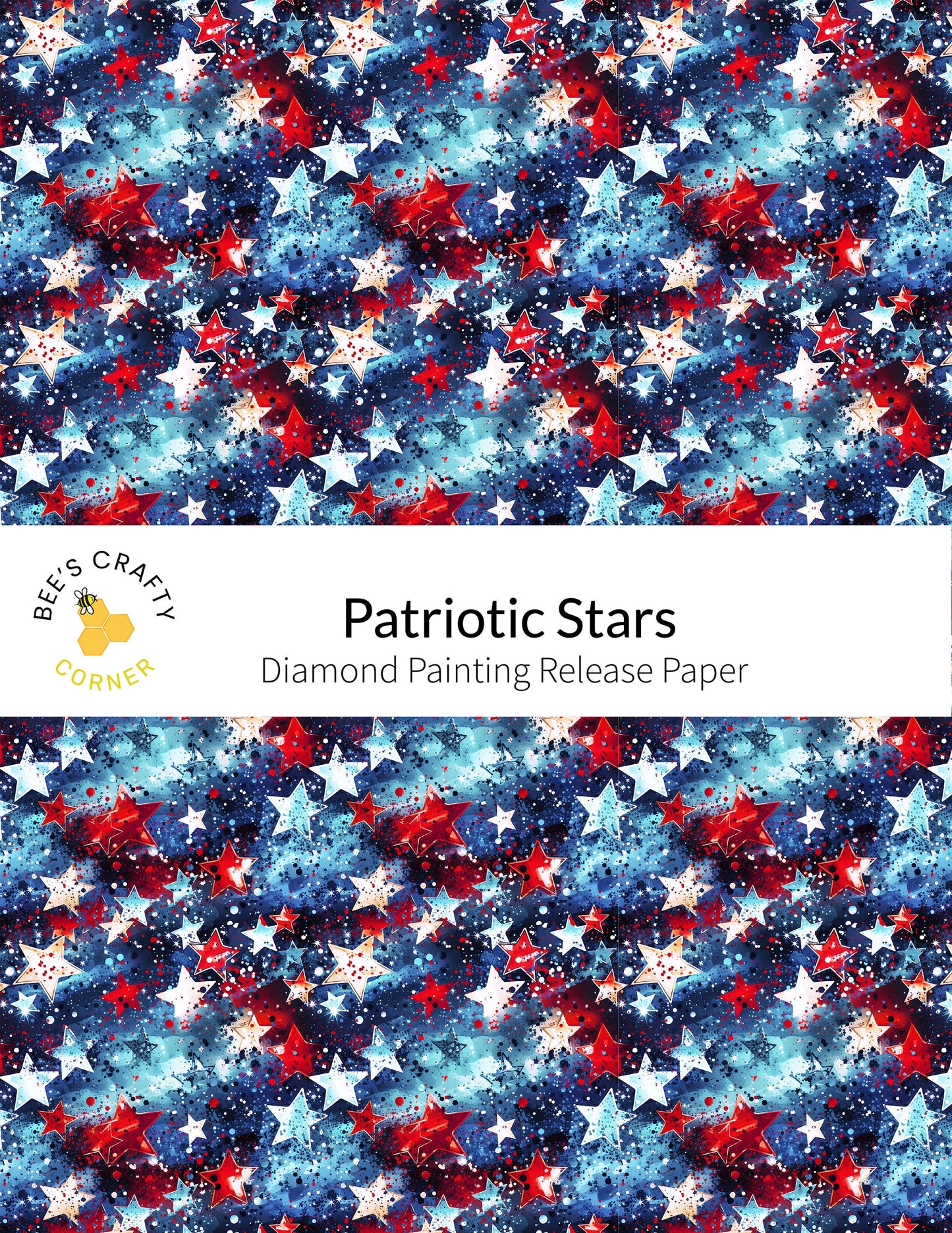 RELEASE PAPER | Patriotic Stars - Reusable Patterned Diamond Painting Release Paper