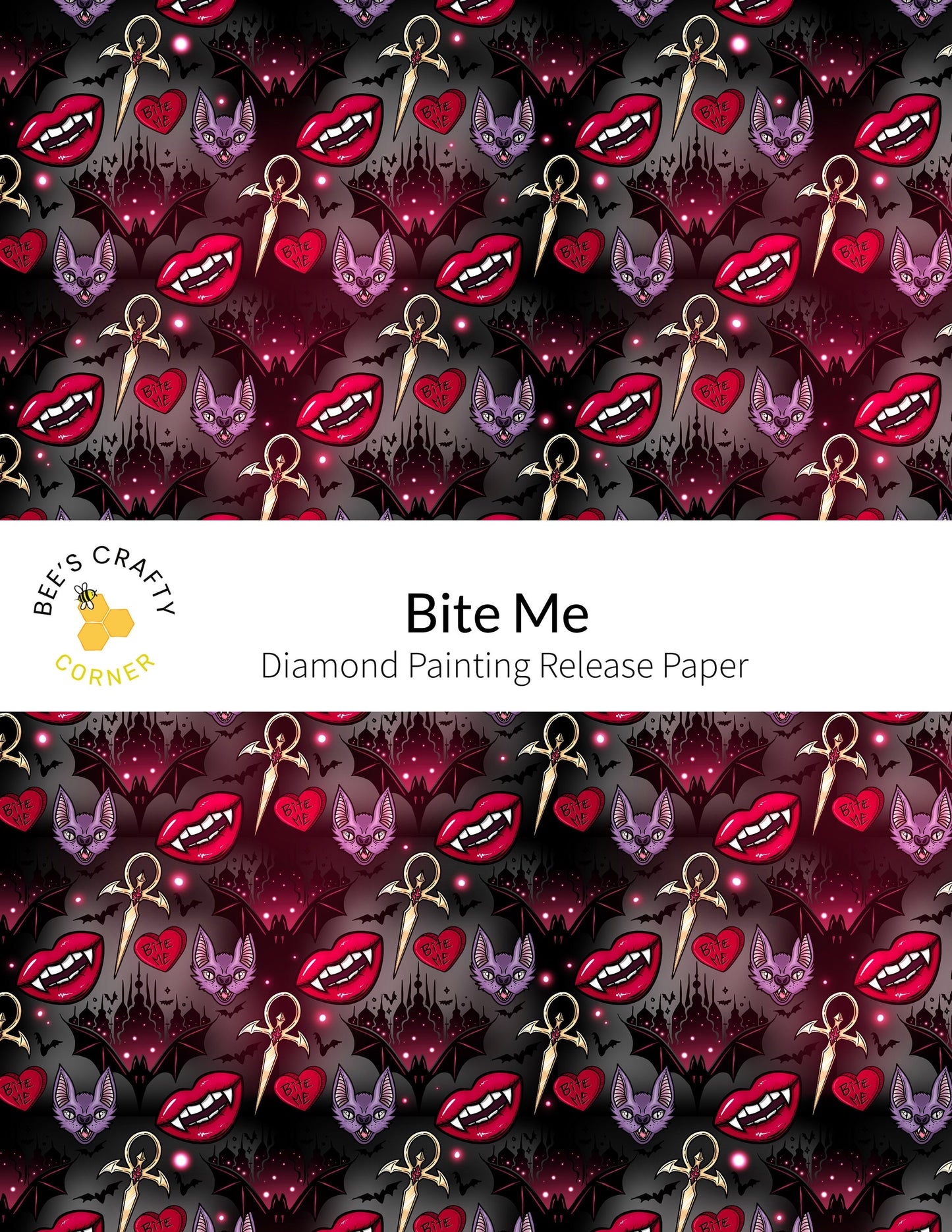 RELEASE PAPER | Bite Me - Reusable Patterned Diamond Painting Release Paper