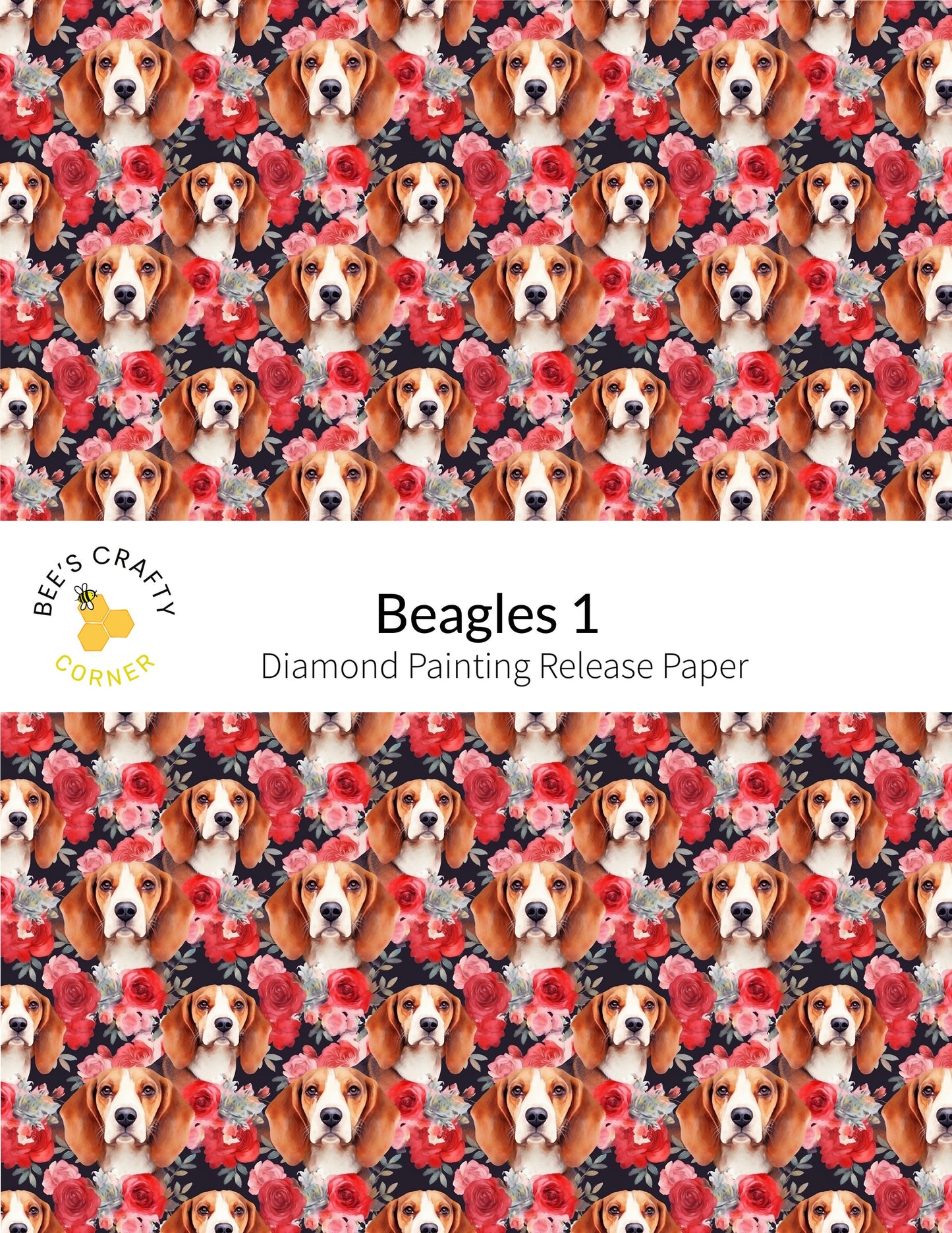 RELEASE PAPER | Beagles #1 - Reusable Patterned Diamond Painting Release Paper