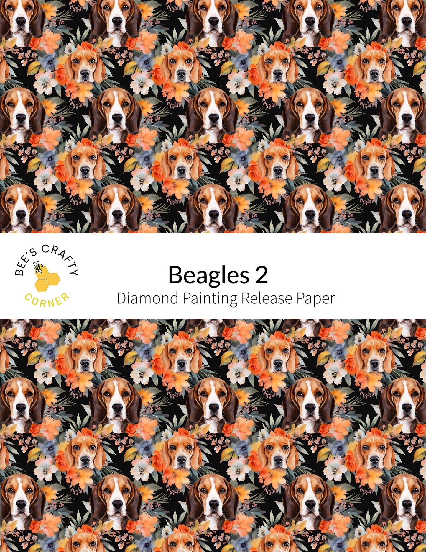 RELEASE PAPER | Beagles #2 - Reusable Patterned Diamond Painting Release Paper