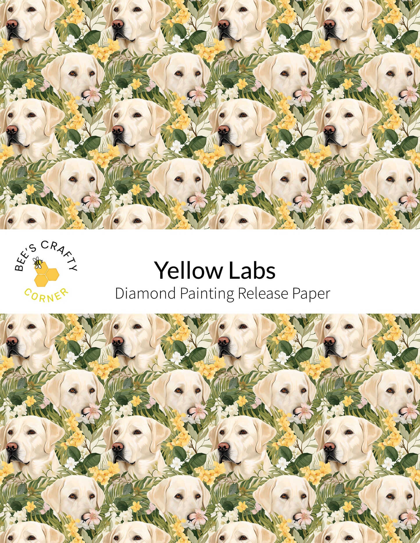 RELEASE PAPER | Yellow Labs - Reusable Patterned Diamond Painting Release Paper
