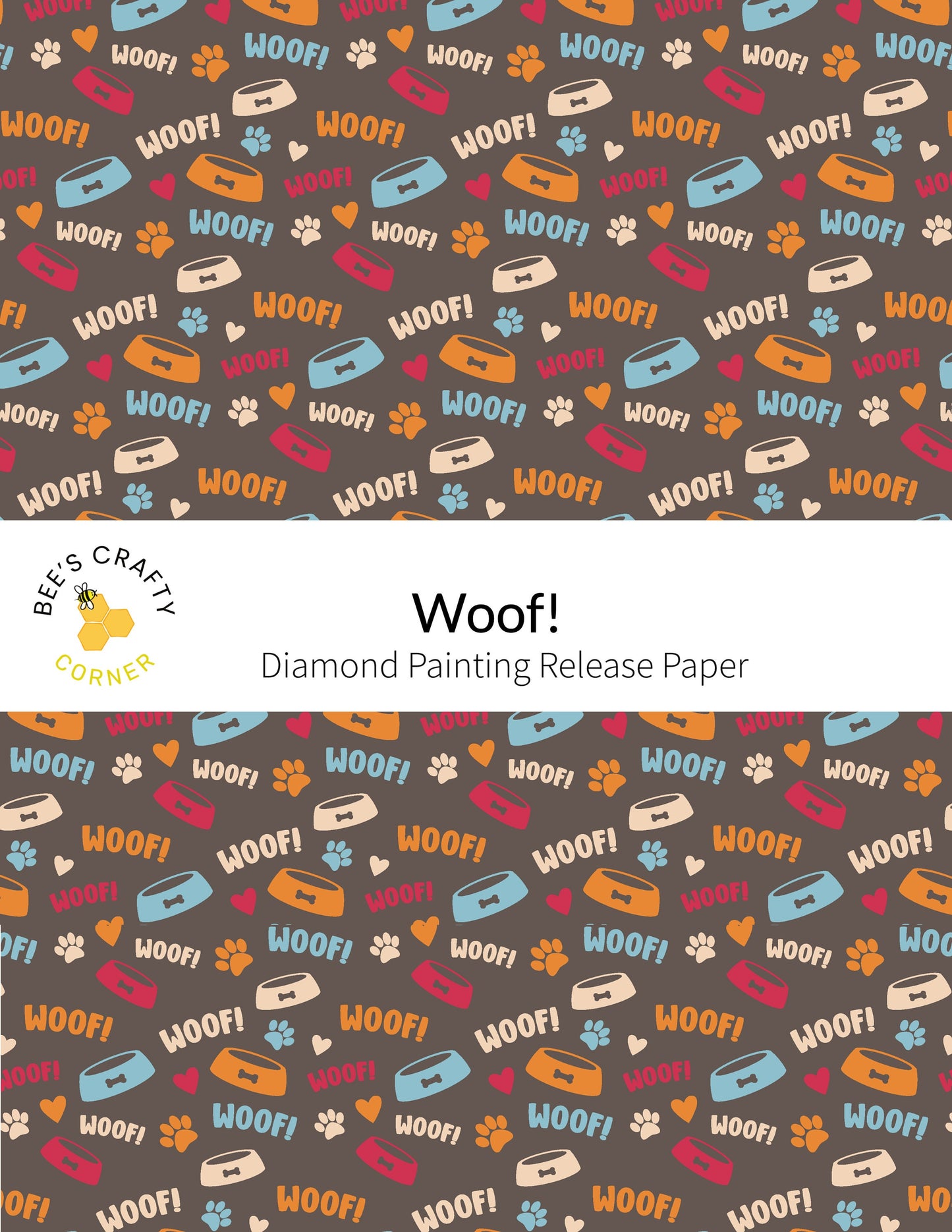 RELEASE PAPER | Woof! - Reusable Patterned Diamond Painting Release Paper