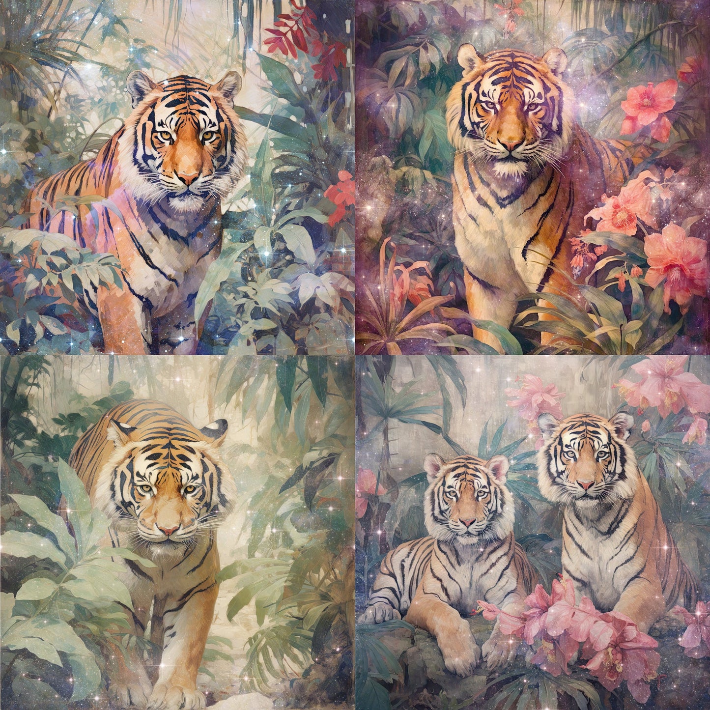 RELEASE PAPER | Starry Tigers - Theme Pack Reusable Diamond Painting Release Paper