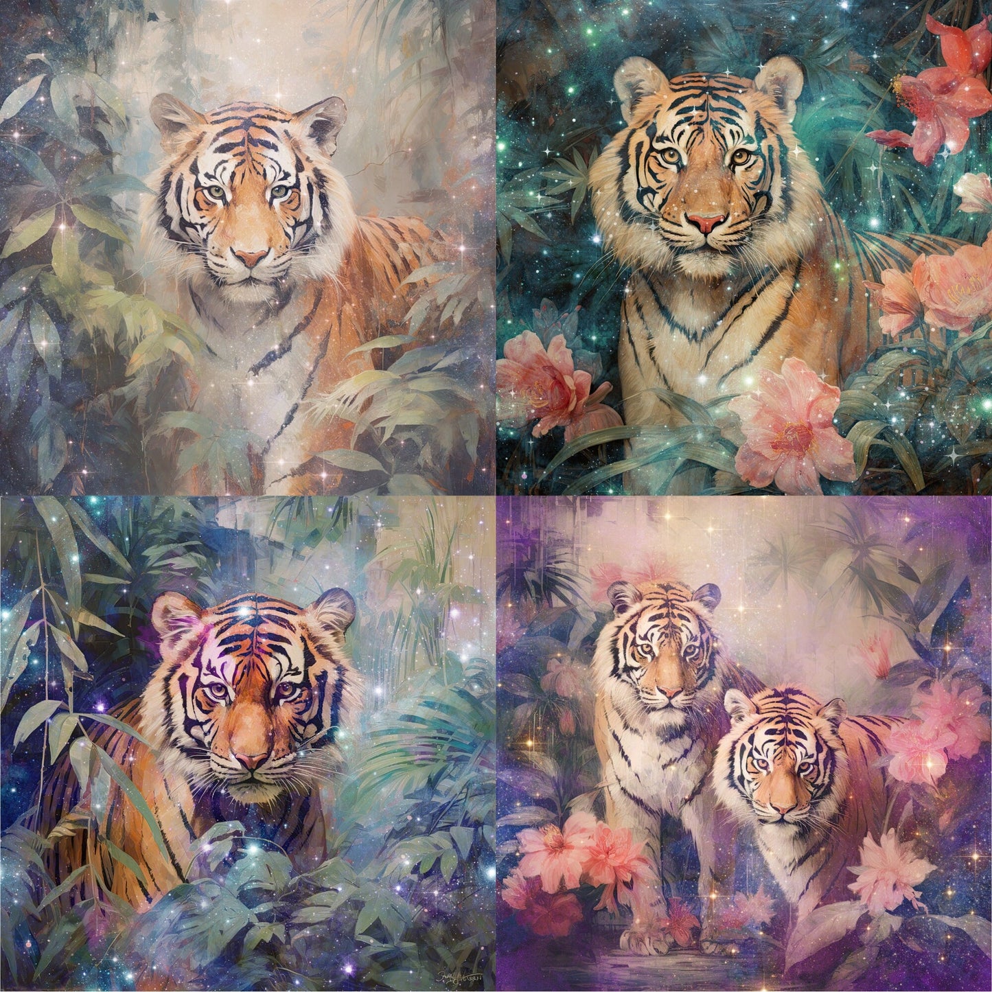 RELEASE PAPER | Starry Tigers - Theme Pack Reusable Diamond Painting Release Paper