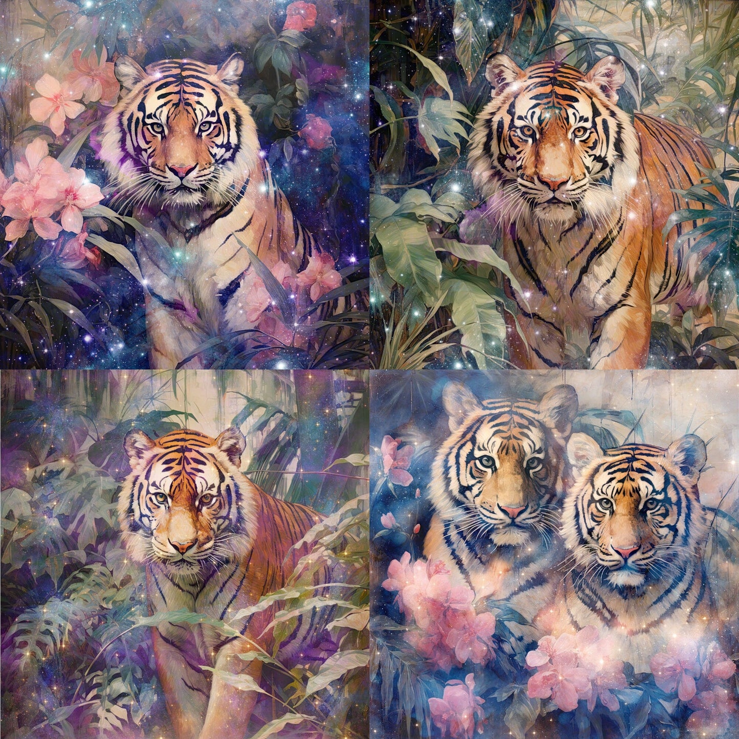 RELEASE PAPER | Starry Tigers - Theme Pack Reusable Diamond Painting Release Paper