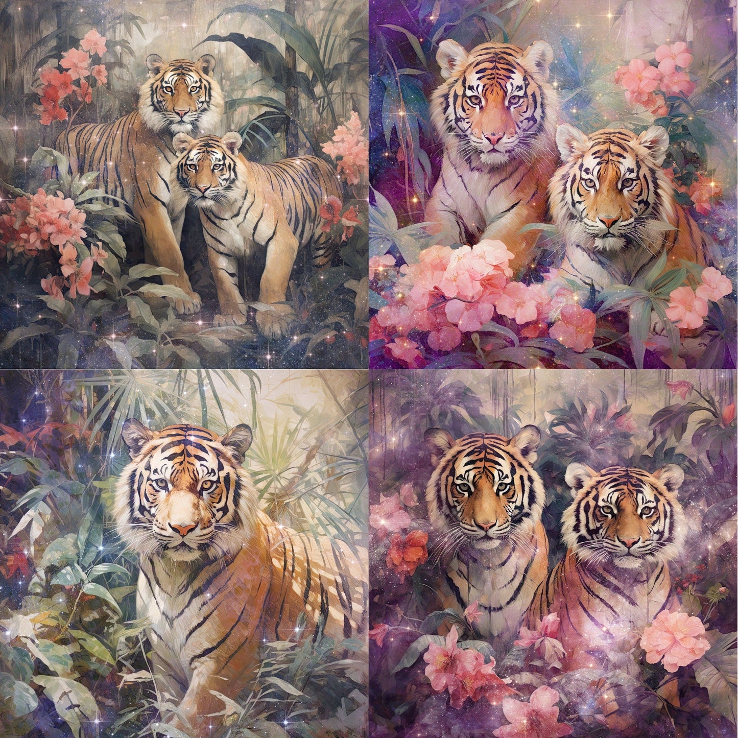 RELEASE PAPER | Starry Tigers - Theme Pack Reusable Diamond Painting Release Paper