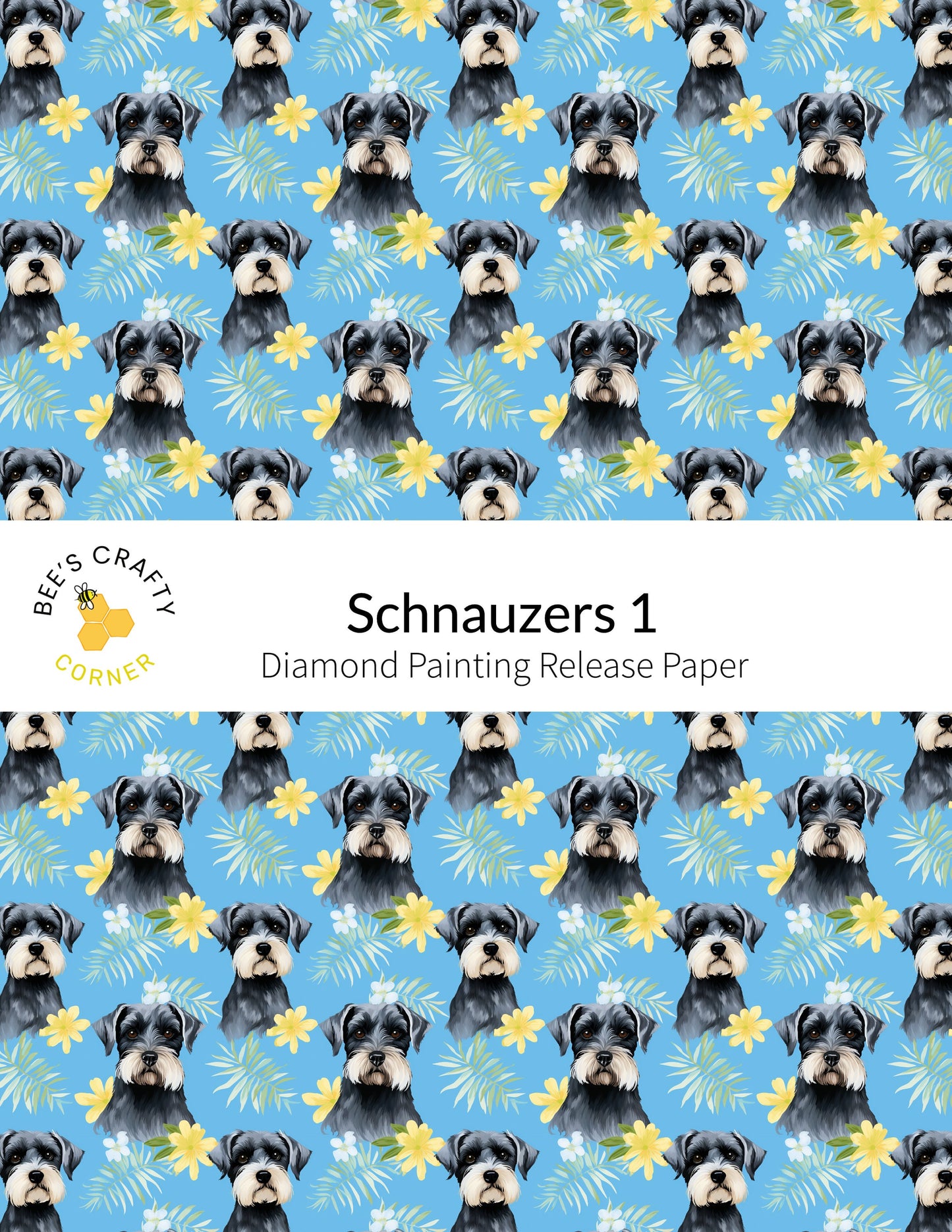 RELEASE PAPER | Schnauzers 1 - Reusable Patterned Diamond Painting Release Paper