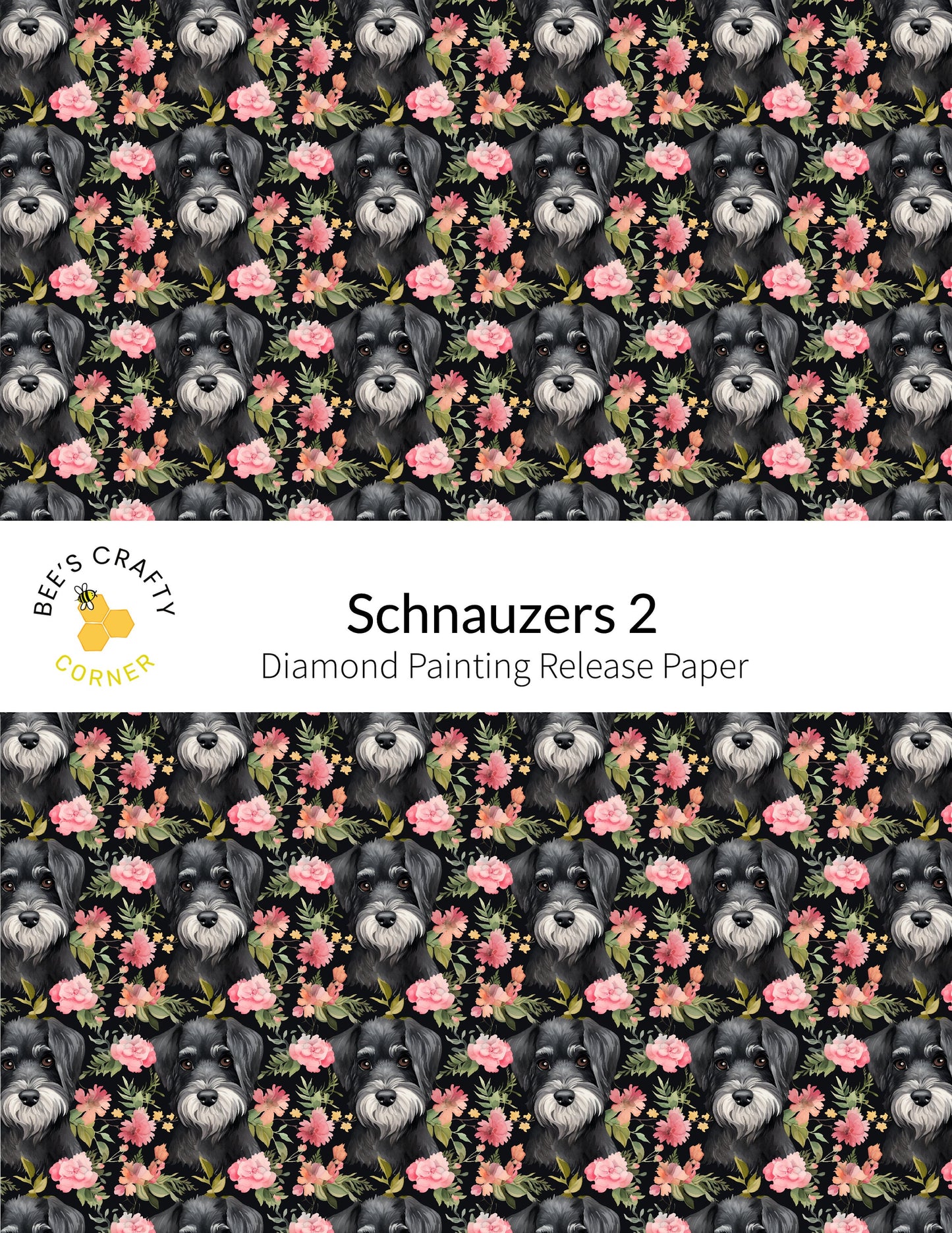 RELEASE PAPER | Schnauzers 2 - Reusable Patterned Diamond Painting Release Paper