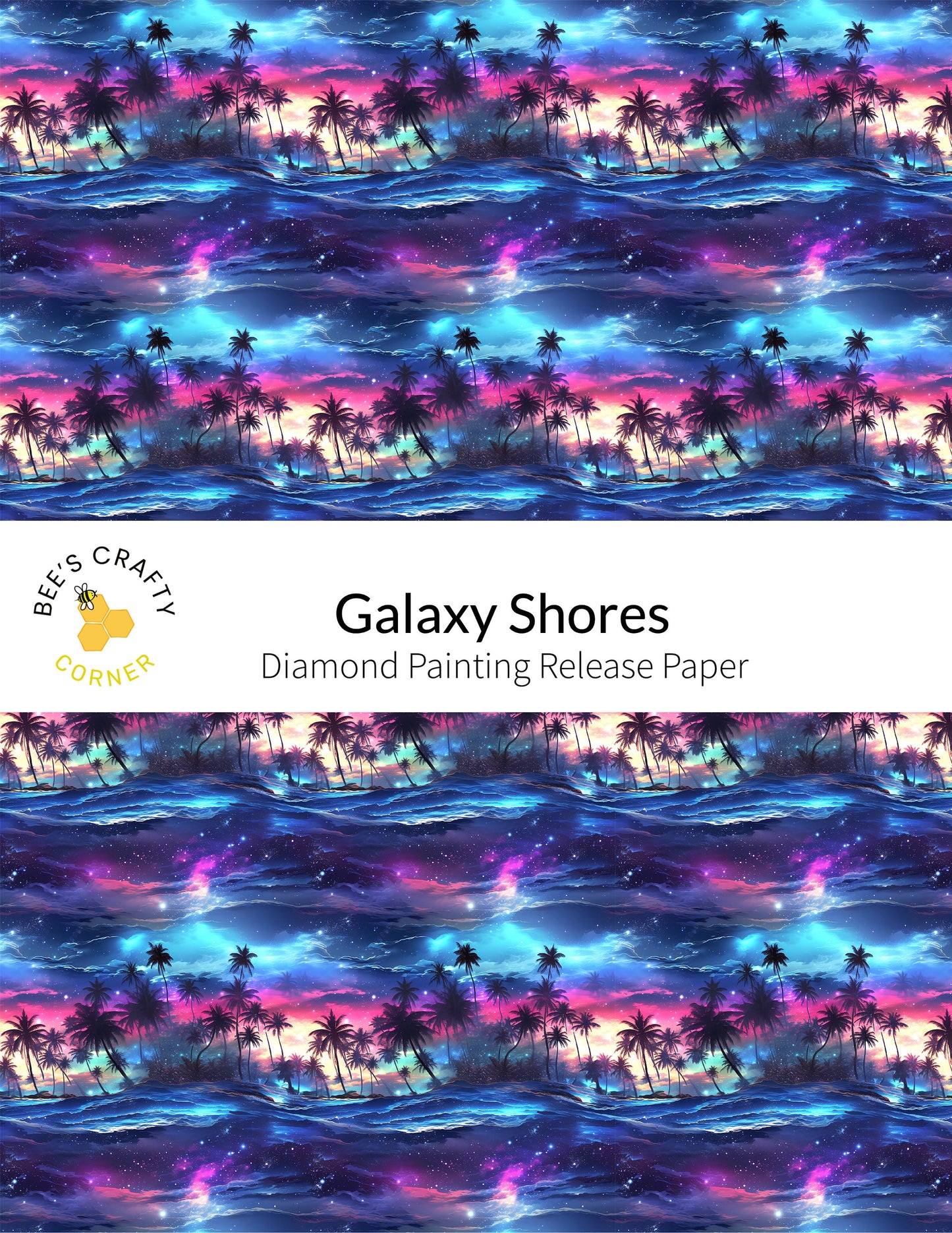 RELEASE PAPER | Galaxy Shores - Reusable Patterned Diamond Painting Release Paper